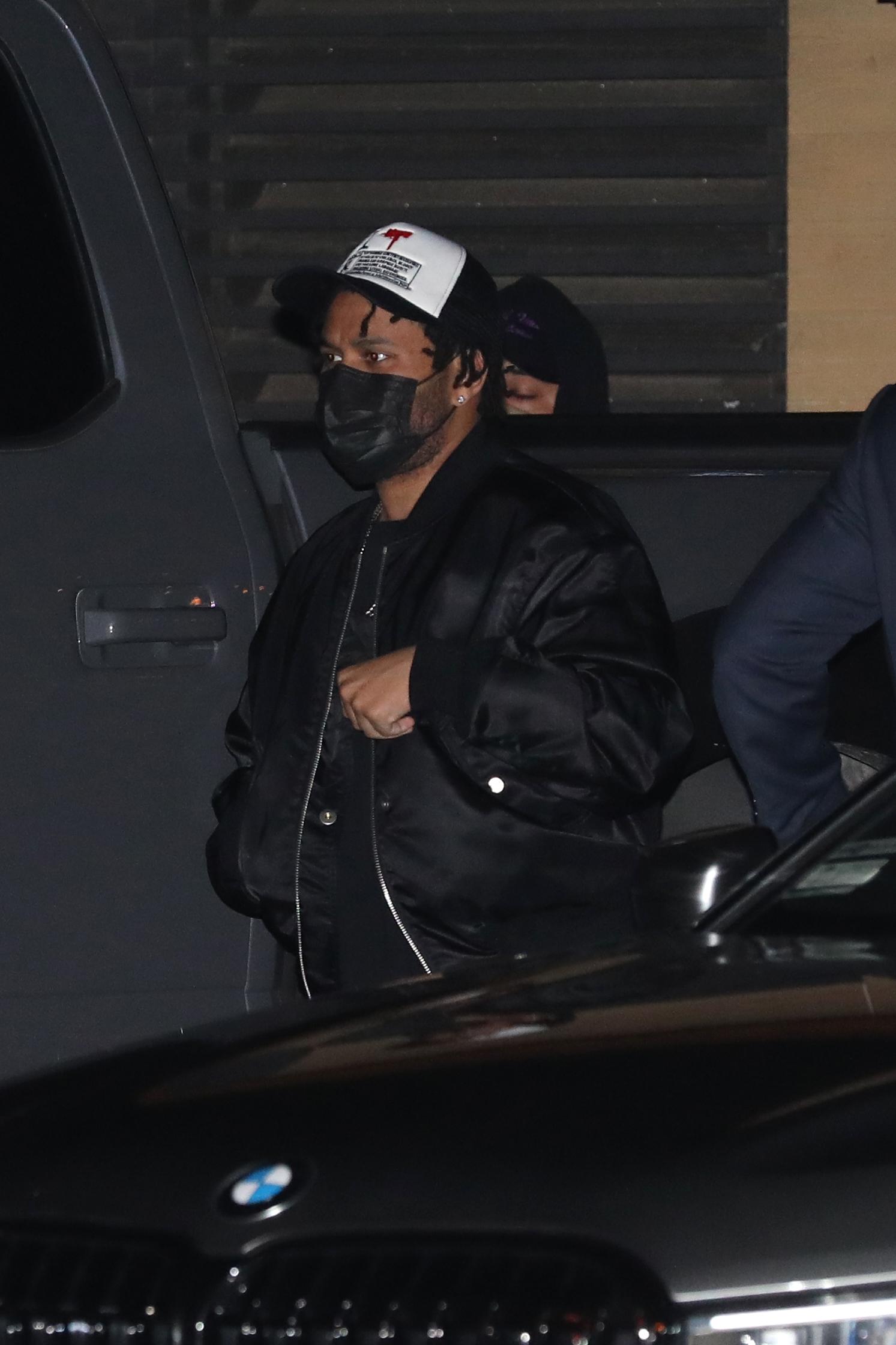 Singer The Weeknd is seen having dinner at Nobu Malibu