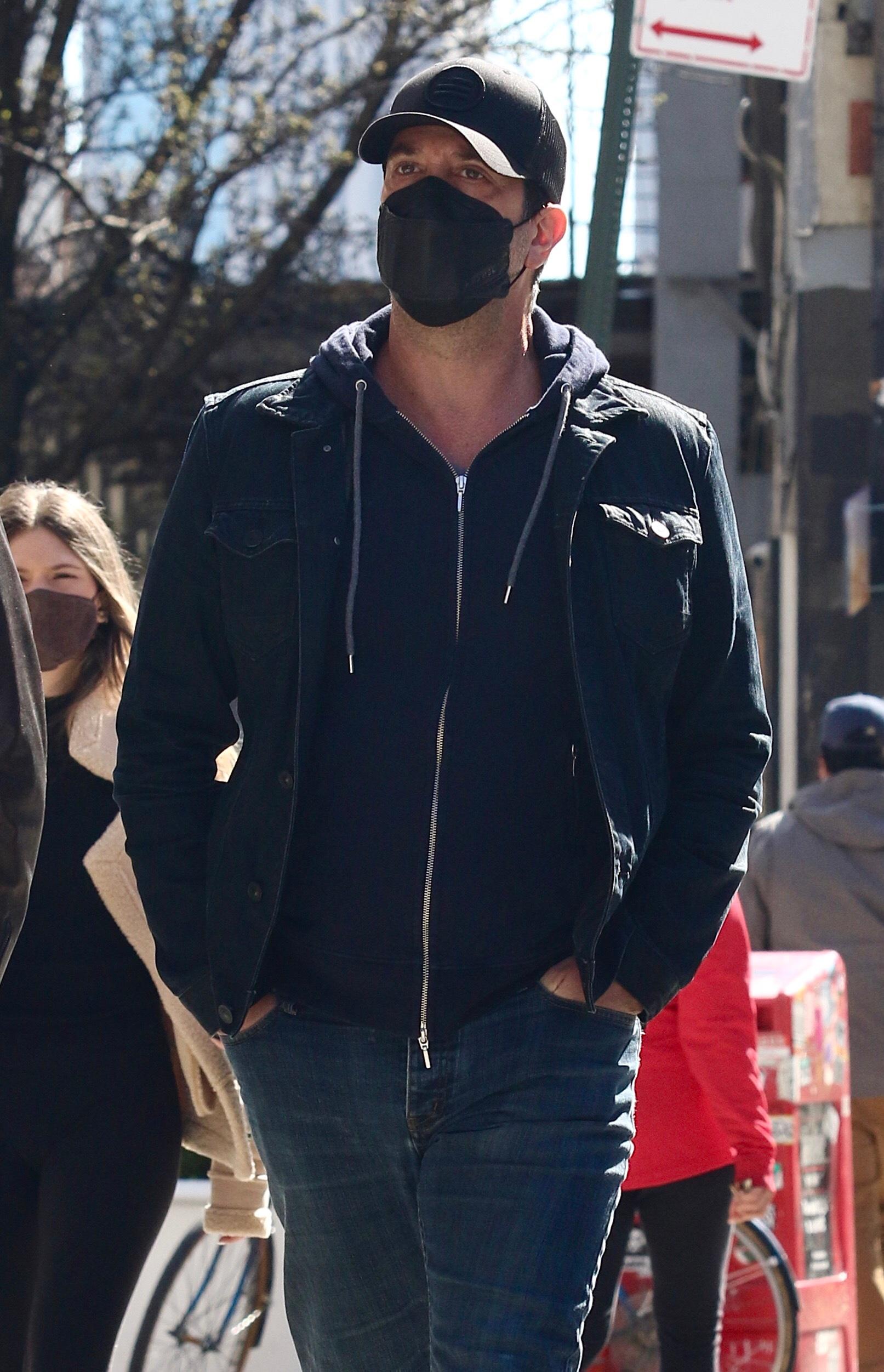 David Schwimmer is seen out and about after having lunch with a friend in NYC