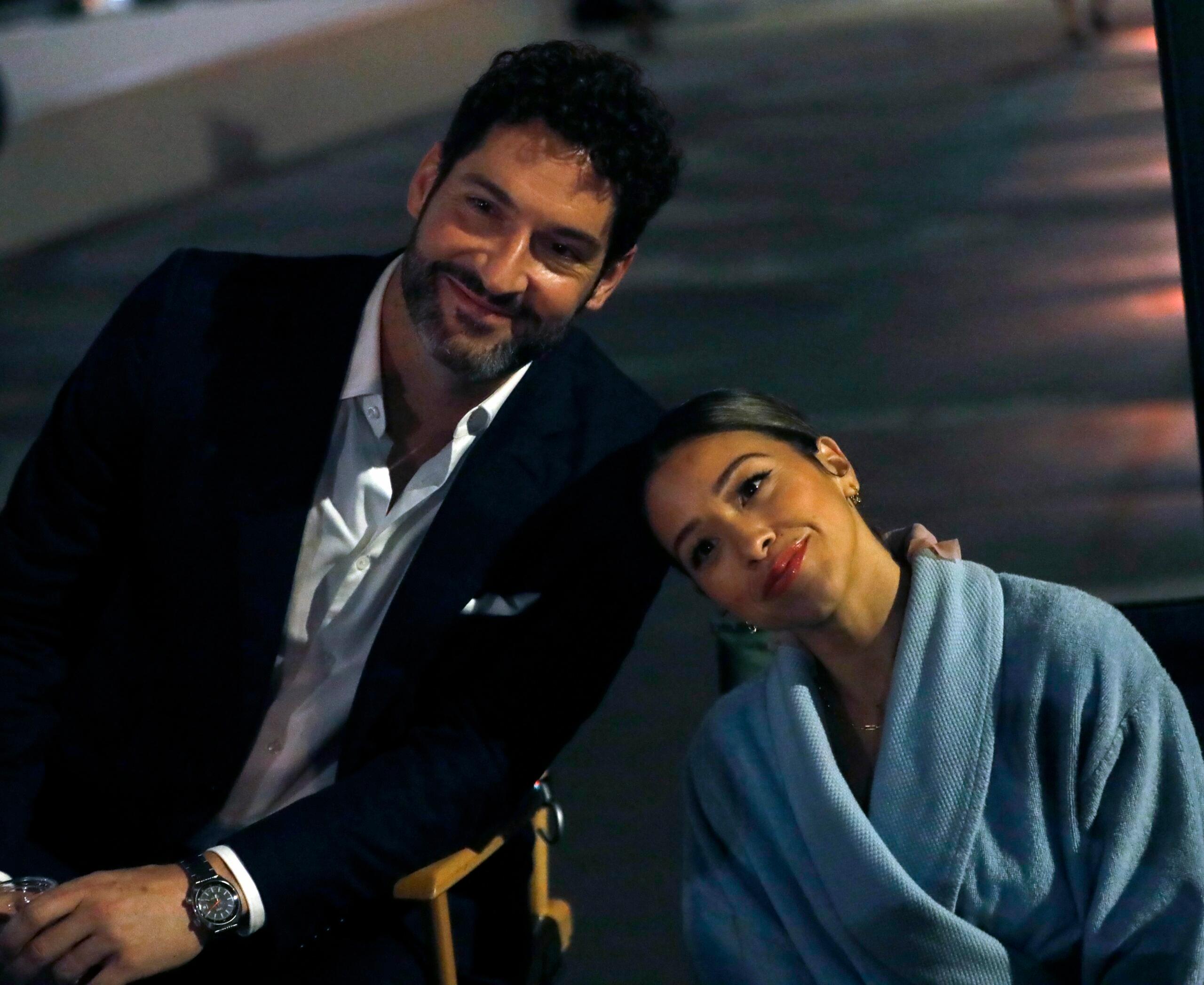 Gina Rodriguez and Tom Ellis filming quot Players quot in NY