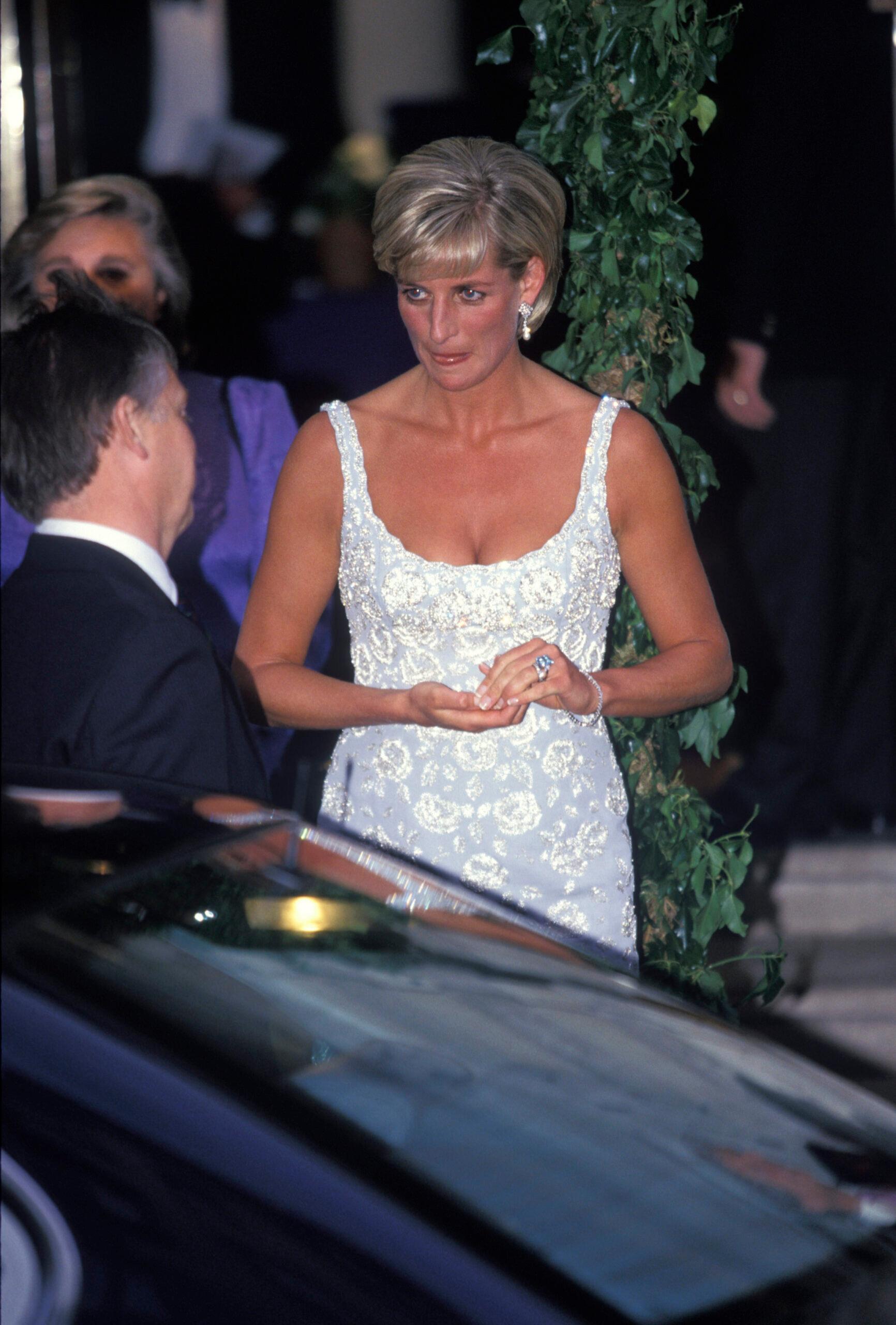 Princess Diana at Christies private viewing for Aids Charity