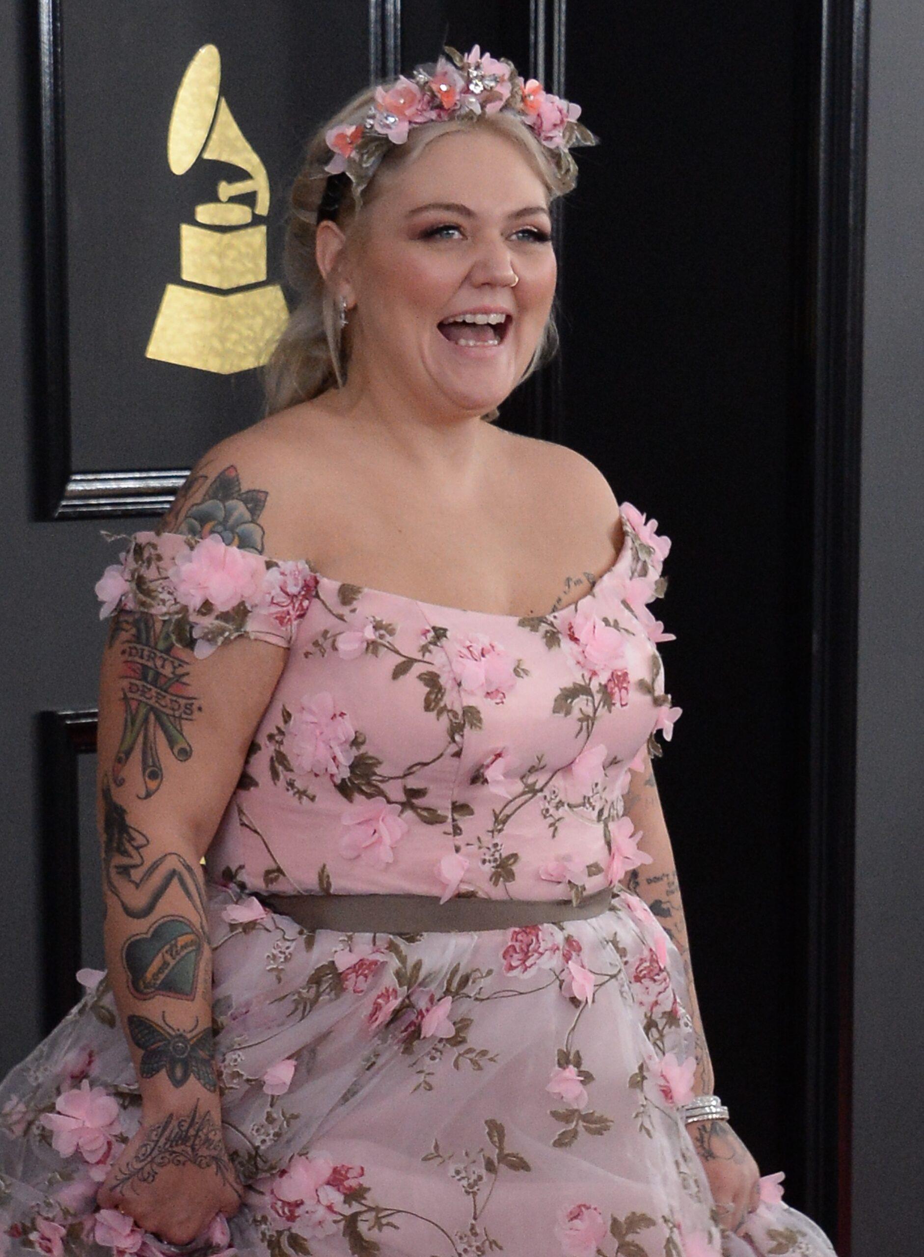 Elle King arrives for the 59th annual Grammy Awards in Los Angeles