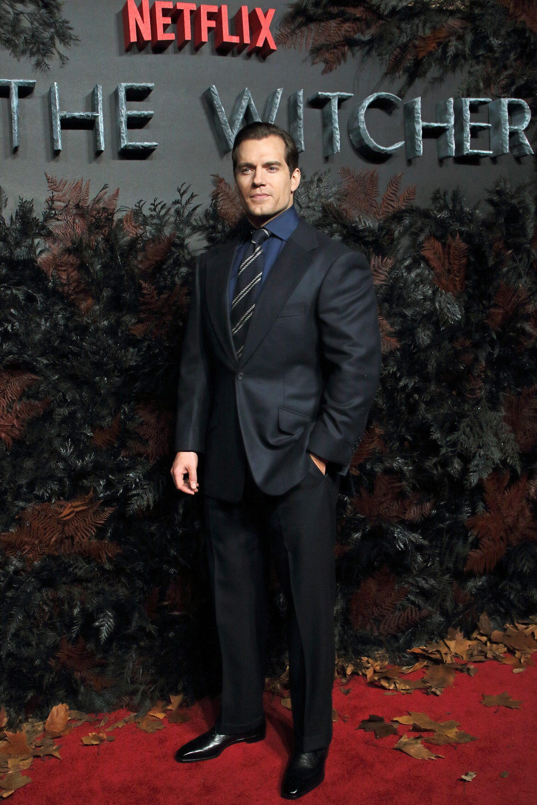 A photo showing Henry Cavill at the World Premiere of Netflix's The Witcher in London, UK.