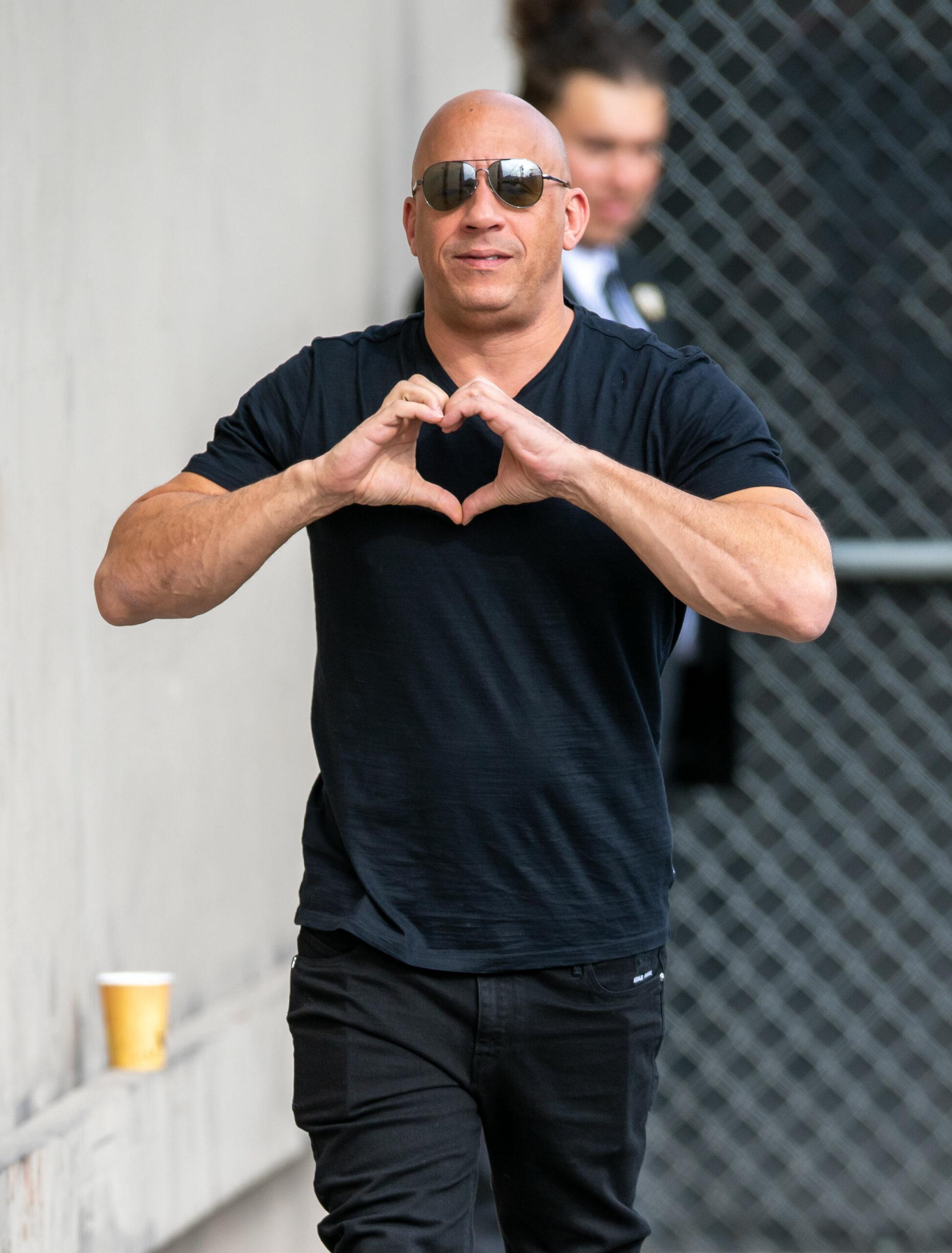 Vin Diesel is seen at 'Jimmy Kimmel Live' in Los Angeles, California. NON-EXCLUSIVE March 09, 2020 200309RB1 Los Angeles, CA www.bauergriffin.com. 09 Mar 2020 Pictured: Vin Diesel. Photo credit: RB/Bauergriffin.com / MEGA TheMegaAgency.com +1 888 505 6342 (Mega Agency TagID: MEGA627226_001.jpg) [Photo via Mega Agency]