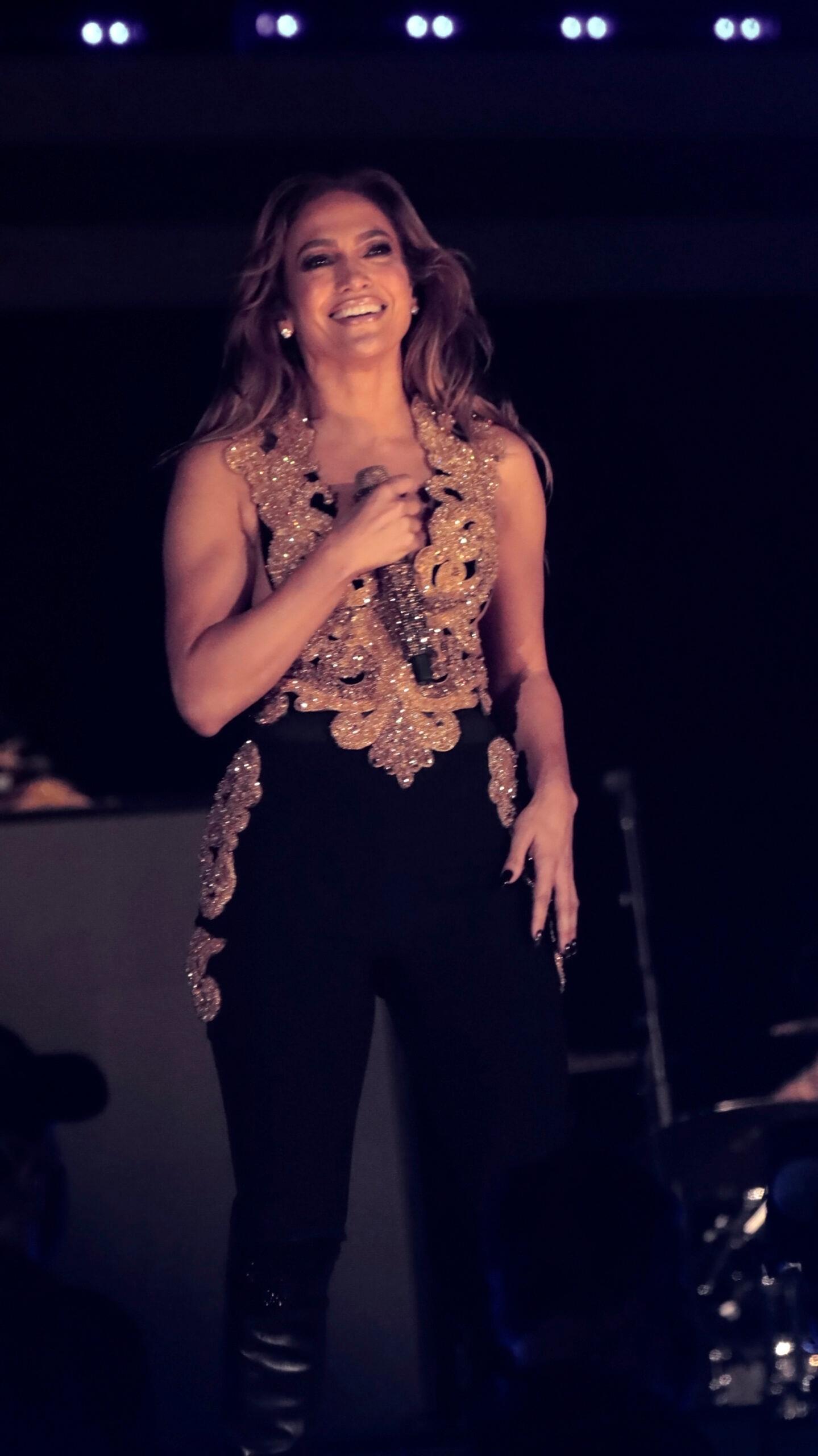 Jennifer Lopez performing at the 2021 Global Citizen concert in Central Park