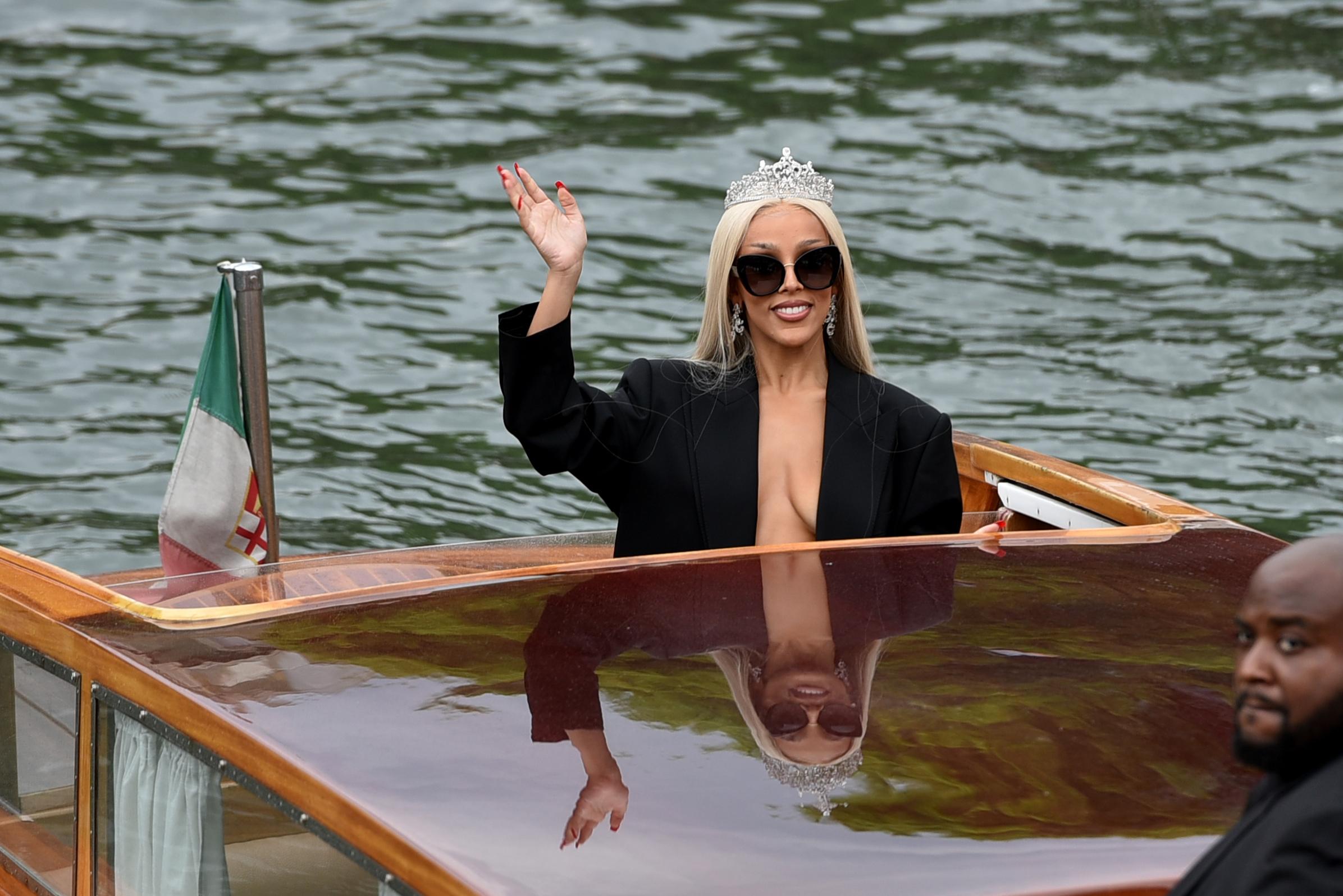 Doja Cat is seen at the Hotel Excelsior in Venice