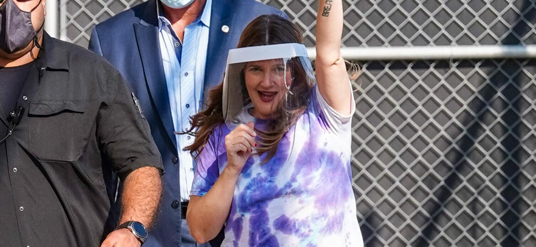 Drew Barrymore arriving at apos Jimmy Kimmel Live apos