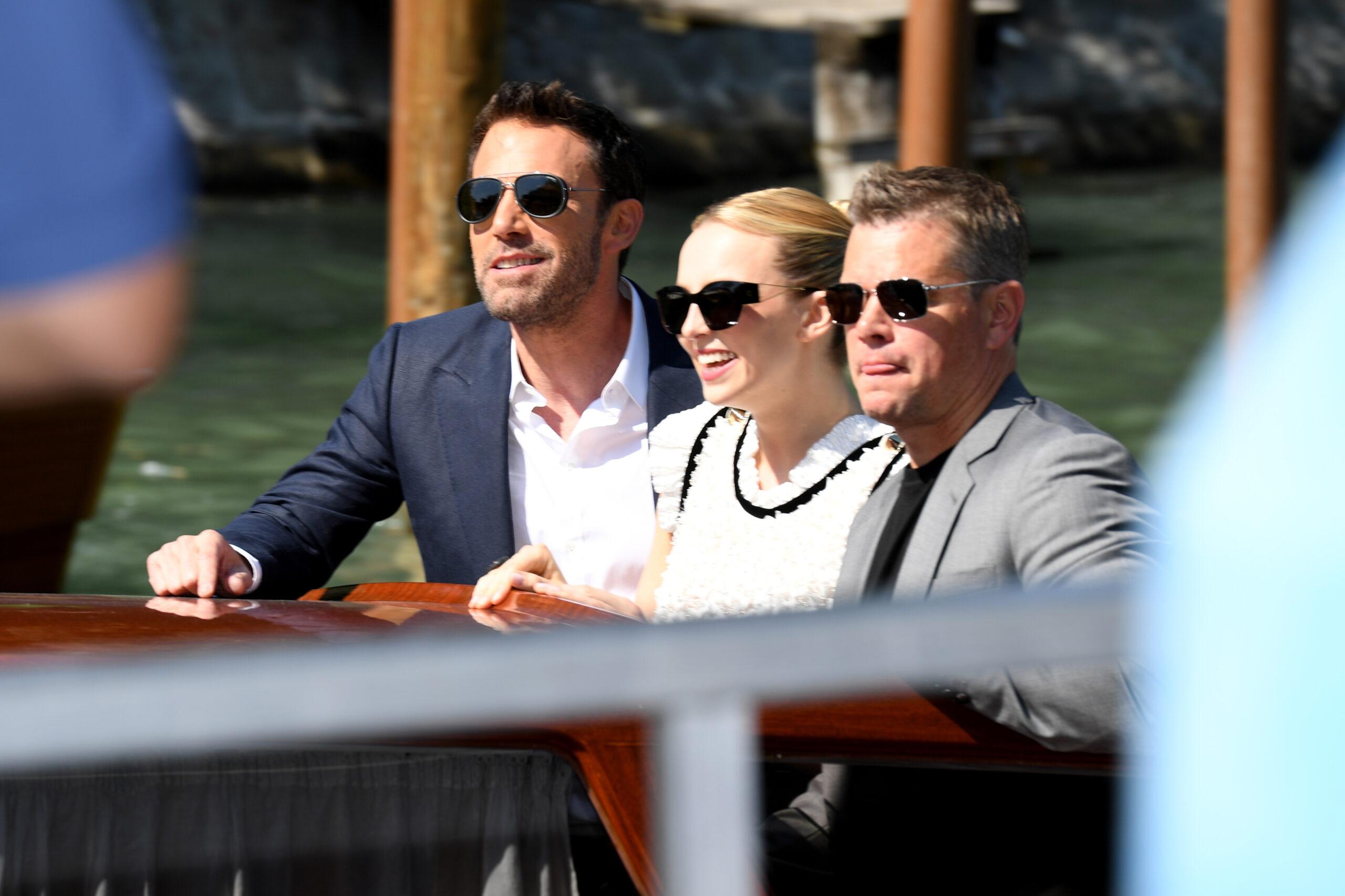 Matt Damon Ridley Scott Jodie Comer Ben Affleck and Nicole Holofcener arrive at the 78th Venice International Film Festival