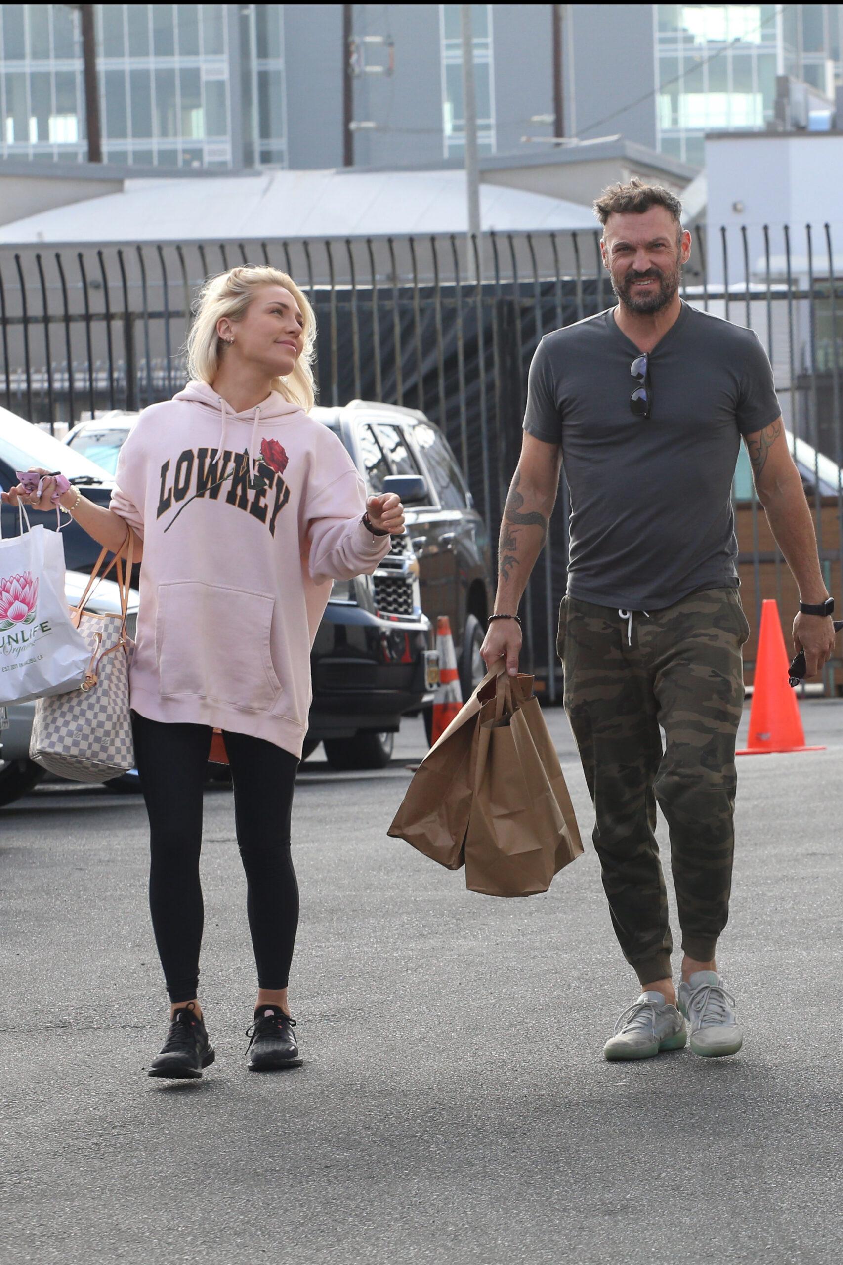 Brian Austin Green and Sharna Burgess look happy heading into practice