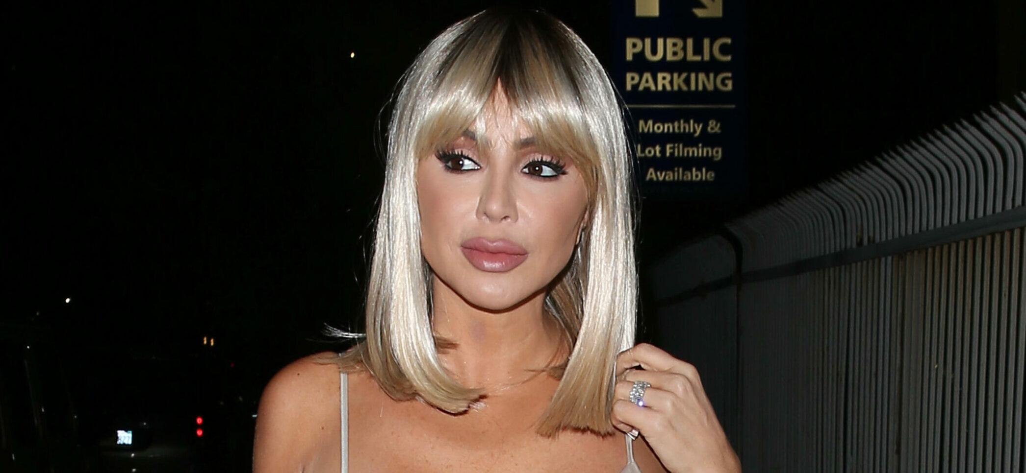 Larsa Pippen stuns as a blonde as she arrives to Singer Drakes Halloween Party in Hollywood