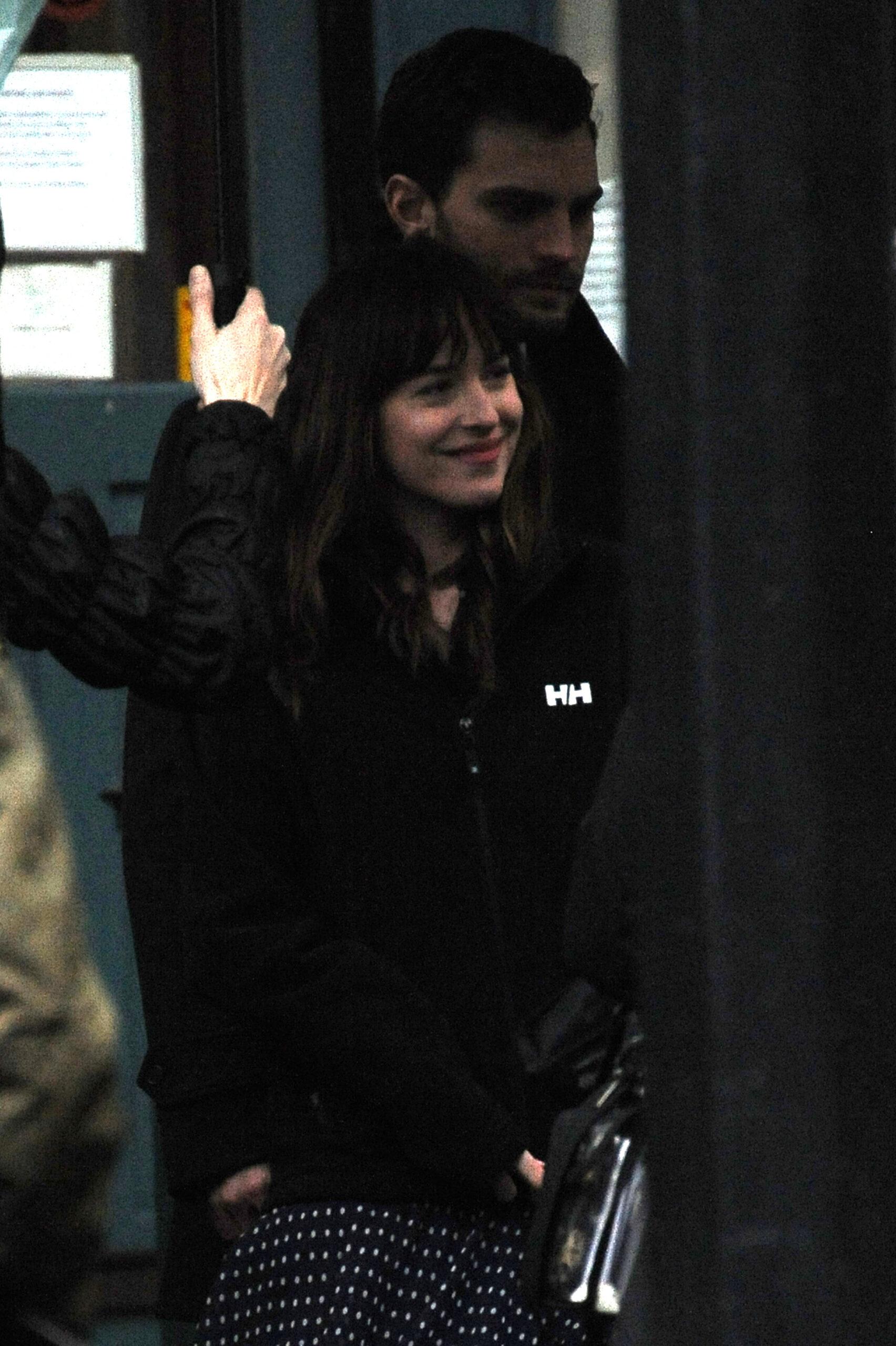 Dakota Johnson rushes into the arms of Jamie Dornan on set of Fifty Shades Darker in Vancouver!