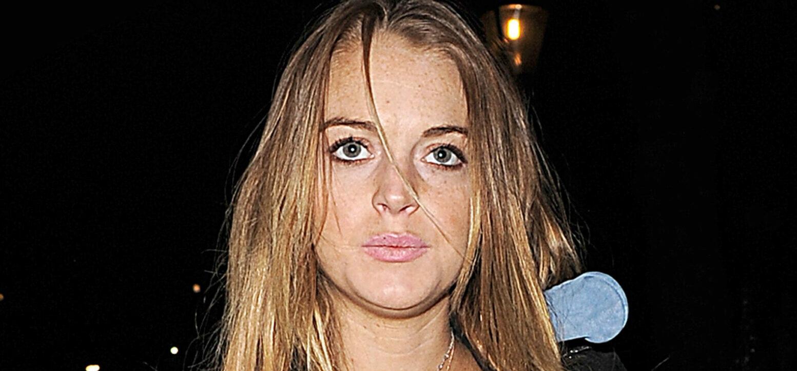 Lindsay Lohan pursed lips