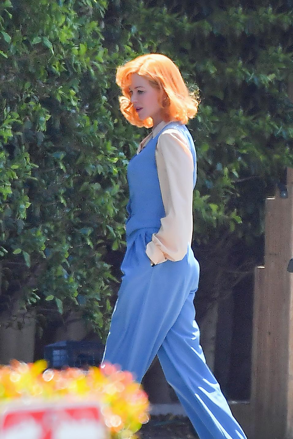Nicole Kidman is seen on set for "Being The Ricardos" in Los Angeles