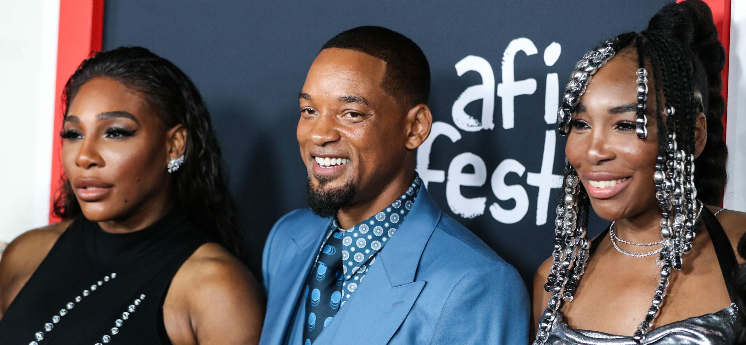 Serena Williams, Venus Williams and Will Smith at the premiere of "King Richard"