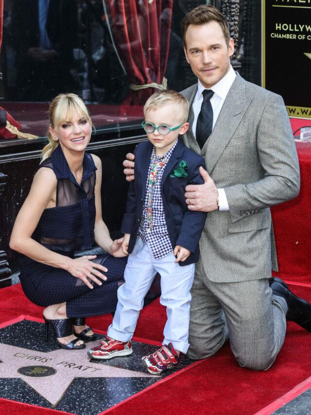 Anna Faris, Chris & Jack Pratt at a movie premiere