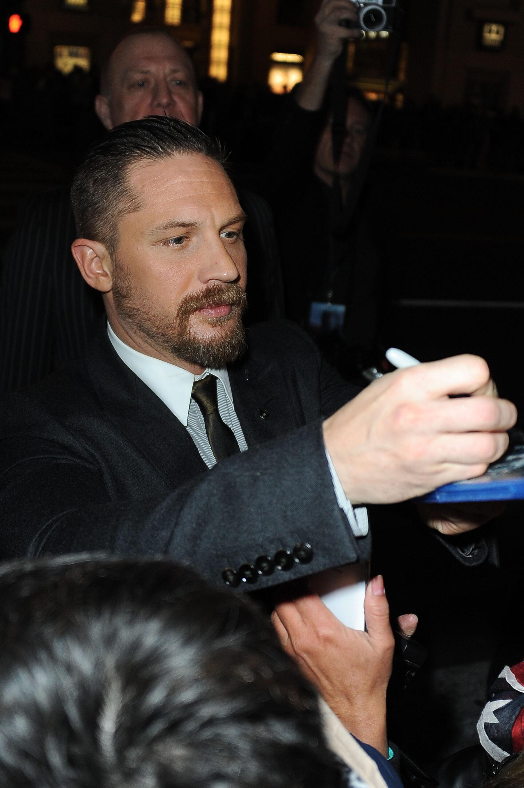 Leonardo DiCaprio and Tom Hardy arrive at The Revenant premiere in Hollywood