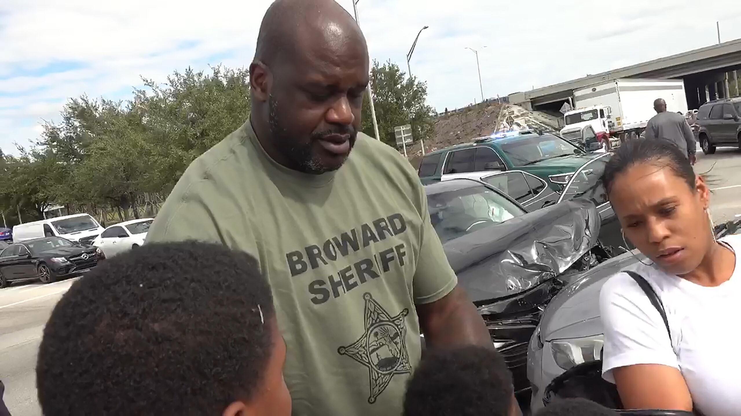 Shaq to the rescue - NBA legend Shaquille O apos Neal helps family following car crash