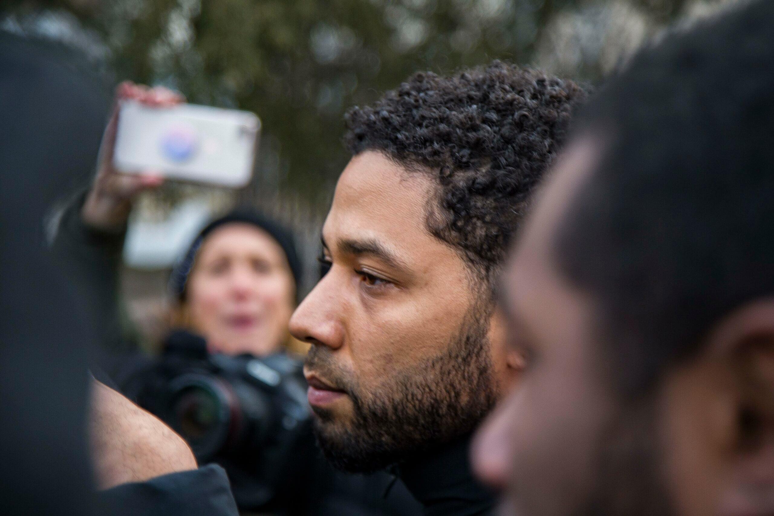 Jussie Smollett leaves the courthouse