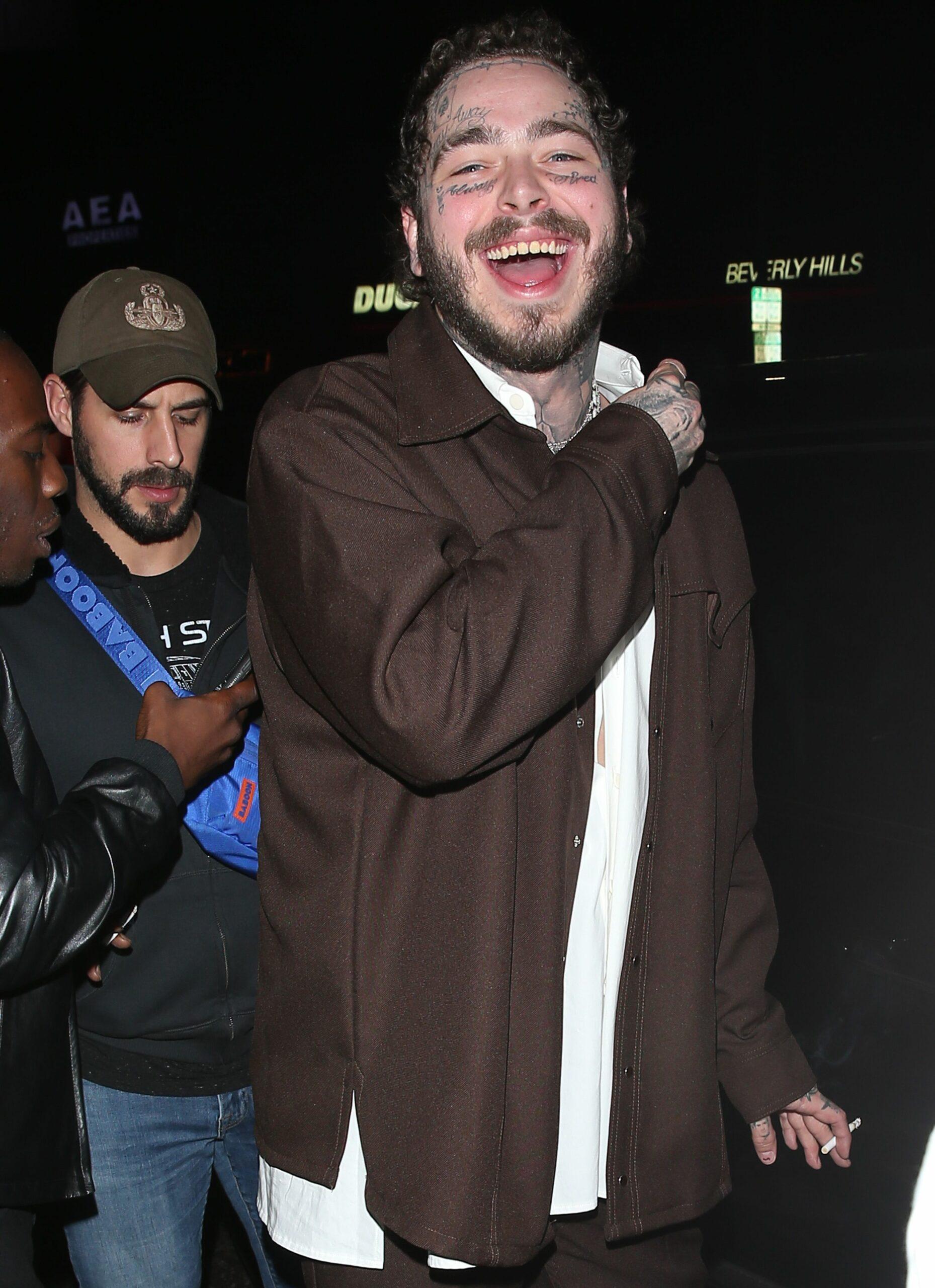 Post Malone has his Diamonds Tested to see if they are Real on Not as he was seen leaving apos The Nice Guy apos bar in West Hollywood CA