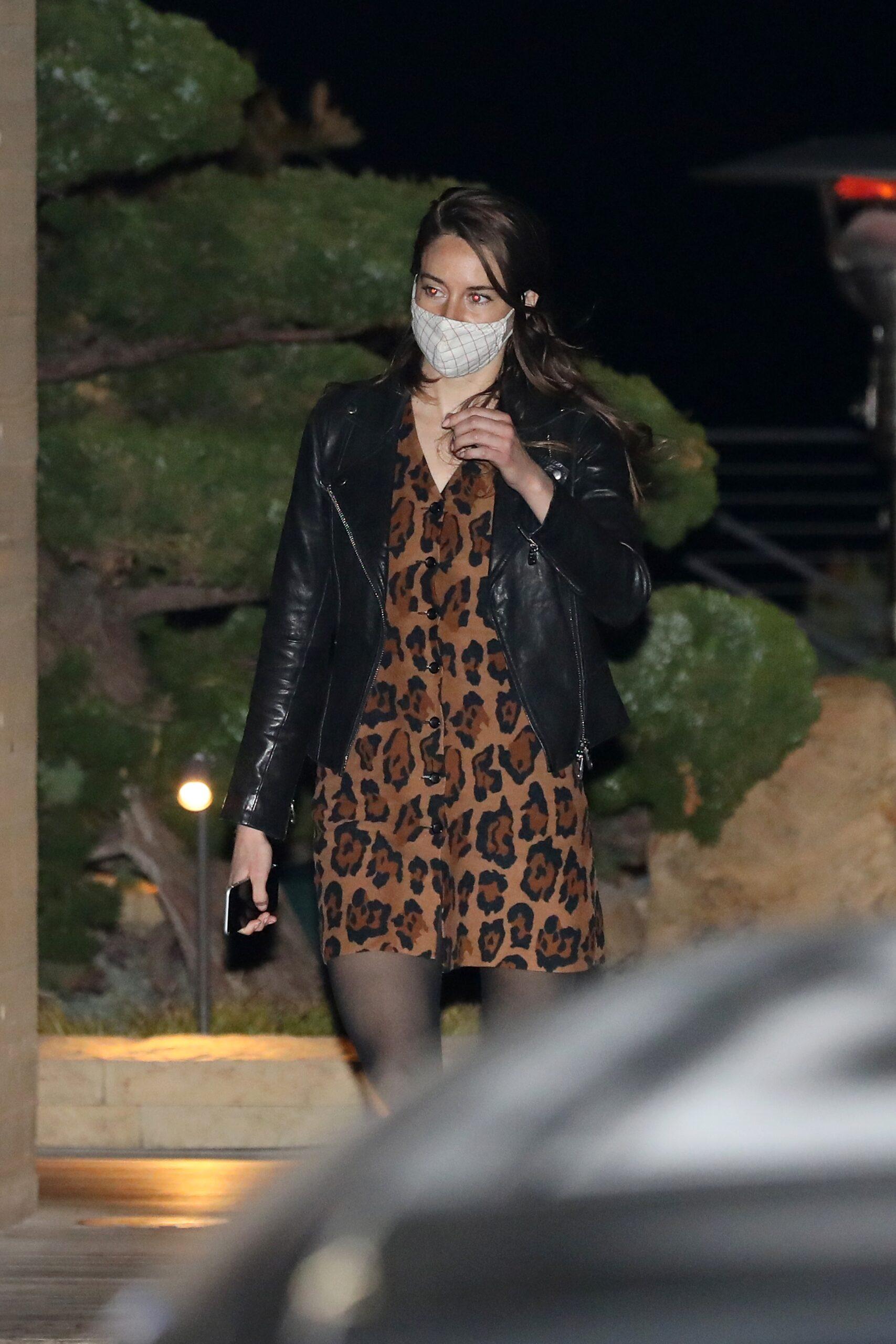 Aaron Rodgers and girlfriend Shailene Woodley are seen leaving Nobu Malibu after having dinner