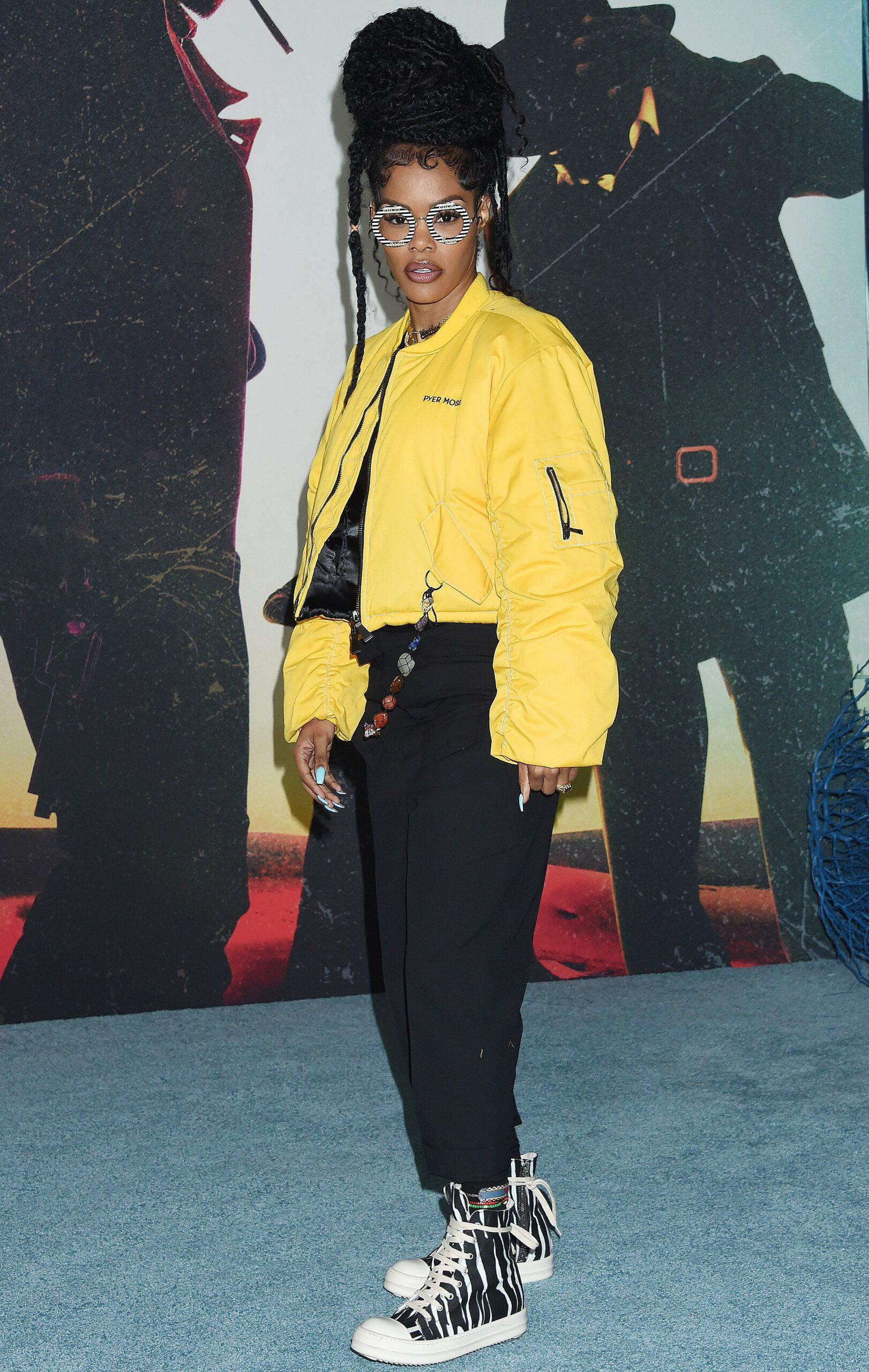 Teyana Taylor at the premiere of The Harder They Fall