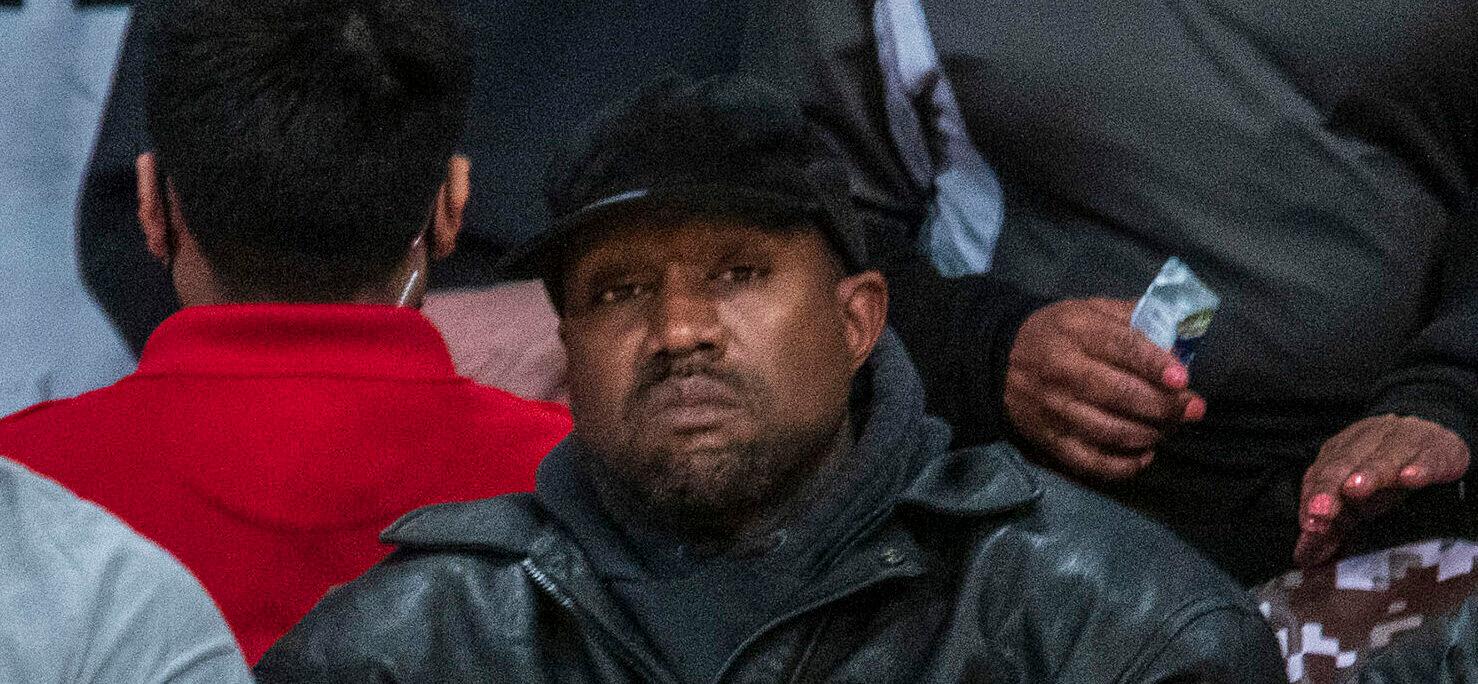 Kanye West at LA Lakers game