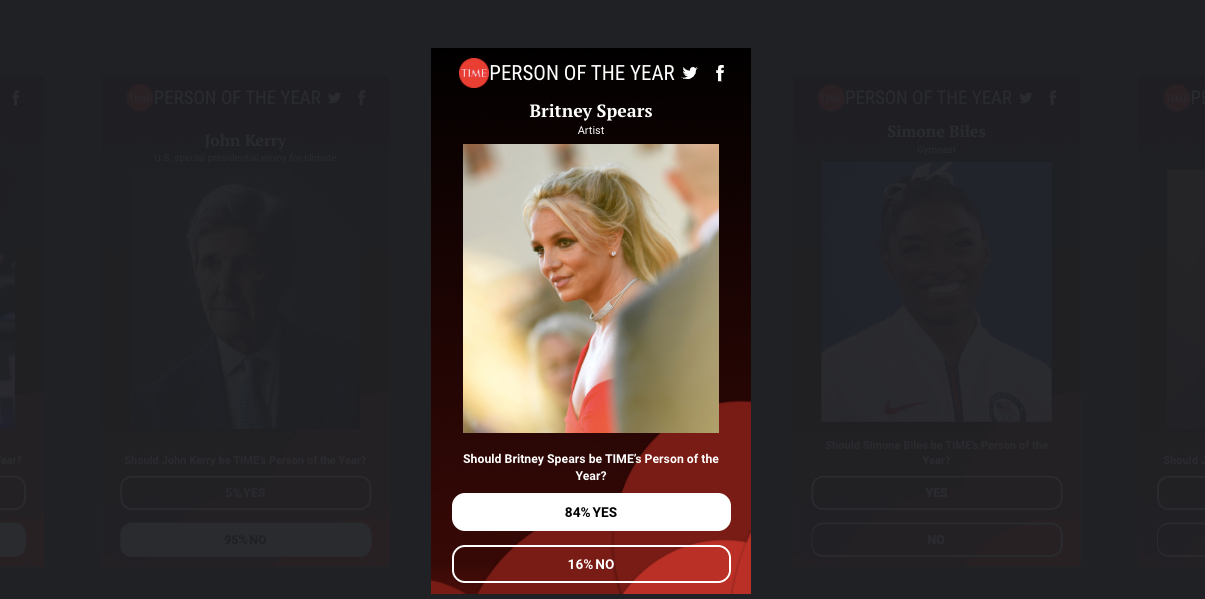 TIME Person of the Year Poll Britney Spears