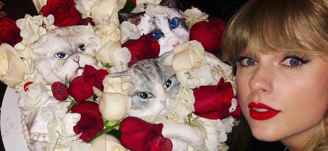 Taylor Swift and her cat cake