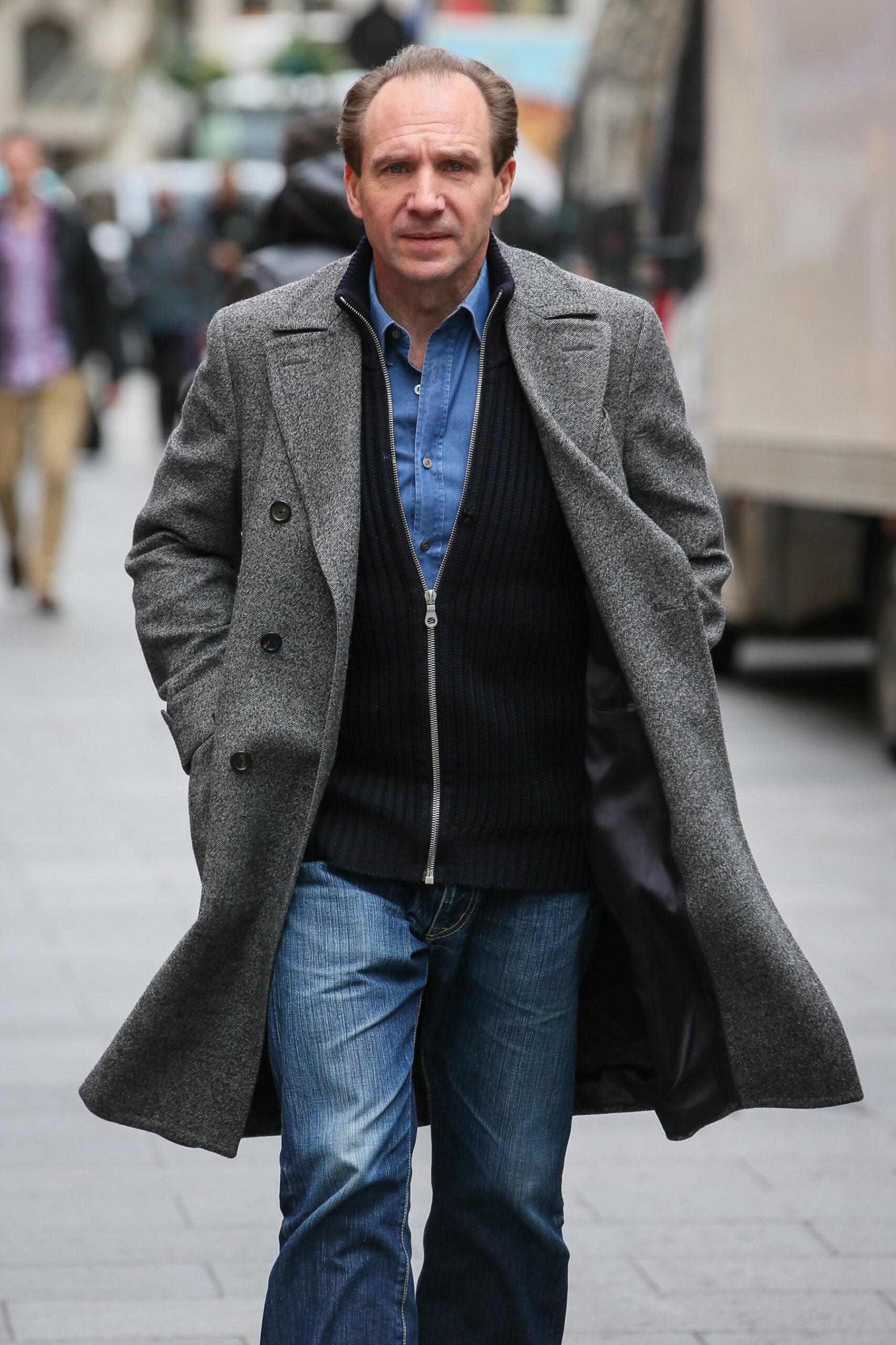 Ralph Fiennes arriving at Global Radio Studios to promote his new Film 'The White Crow' - London