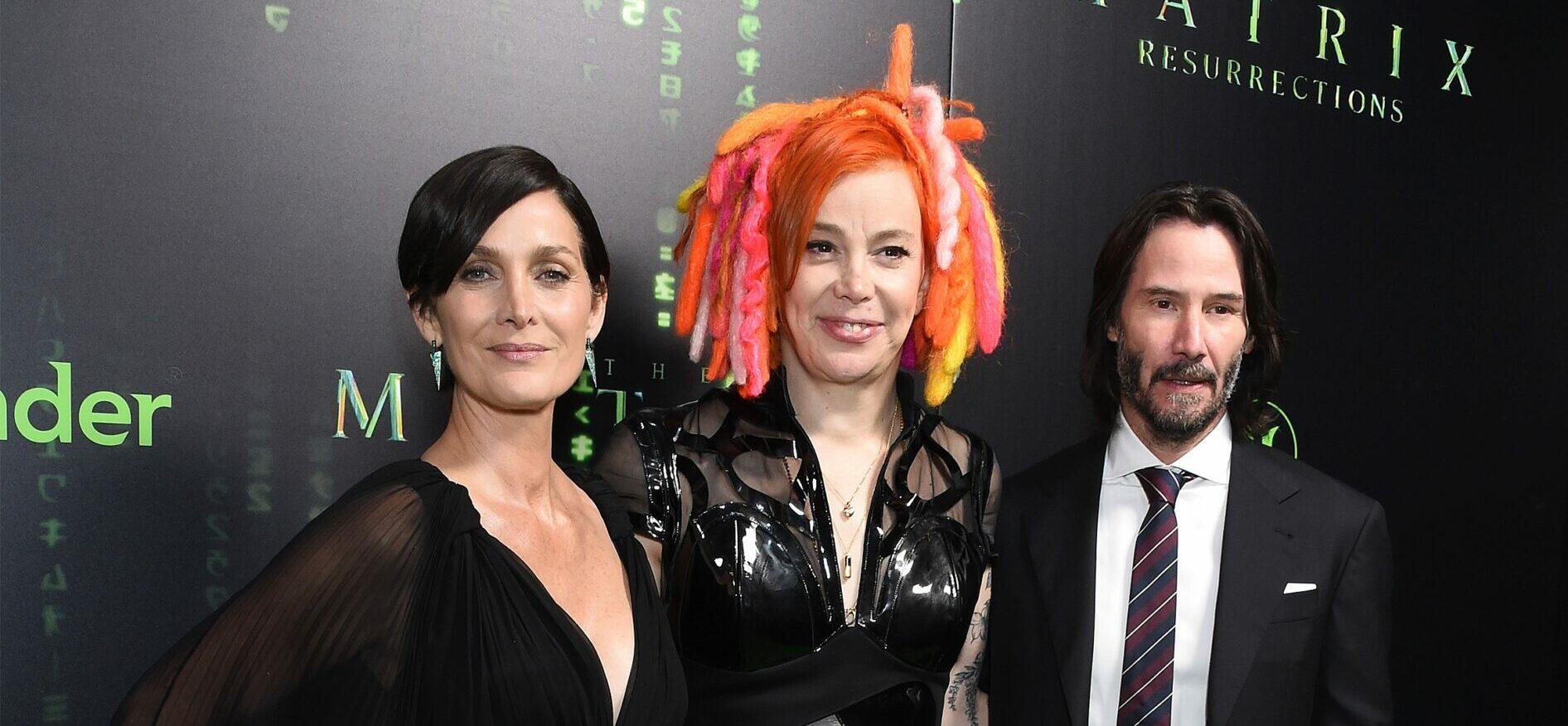 The Matrix Resurrections - San Francisco Premiere. 18 Dec 2021 Pictured: Carrie-Anne Moss, Lana Wachowski and Keanu Reeves.
