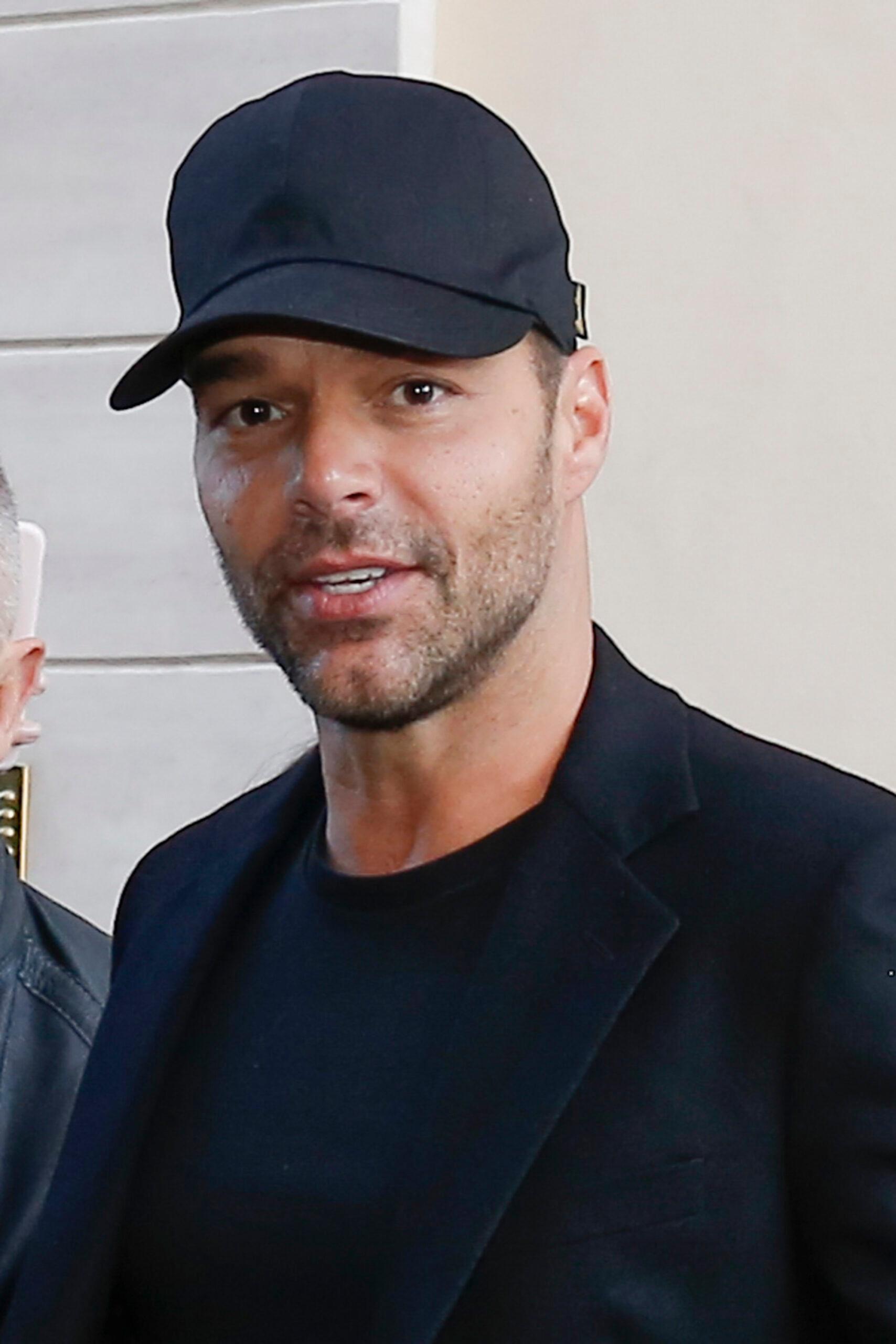 Ricky Martin leaving exhibition of his husband Jwan Josef inn Rome