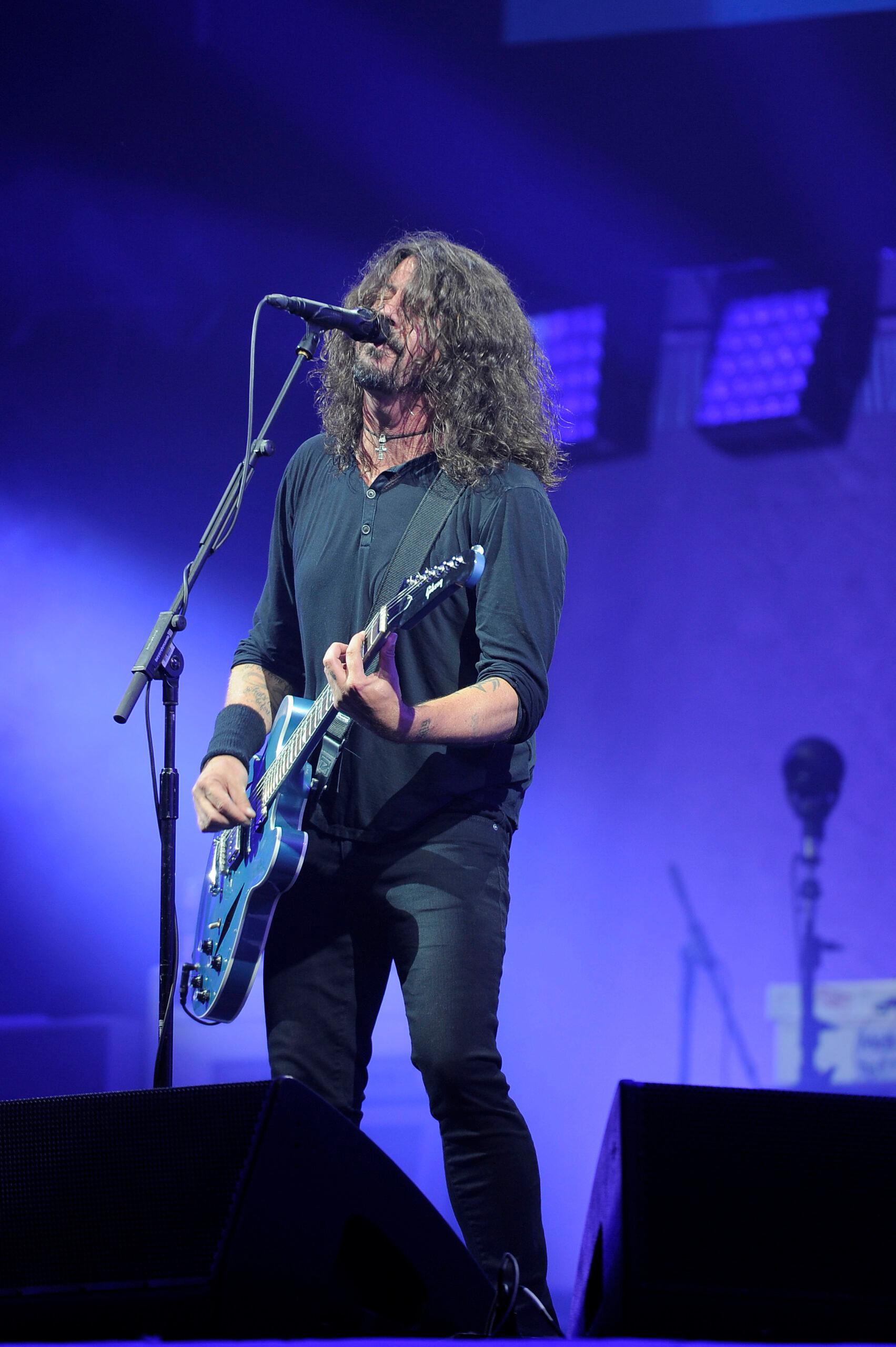 Foo Fighters performing at Glastonbury Festival