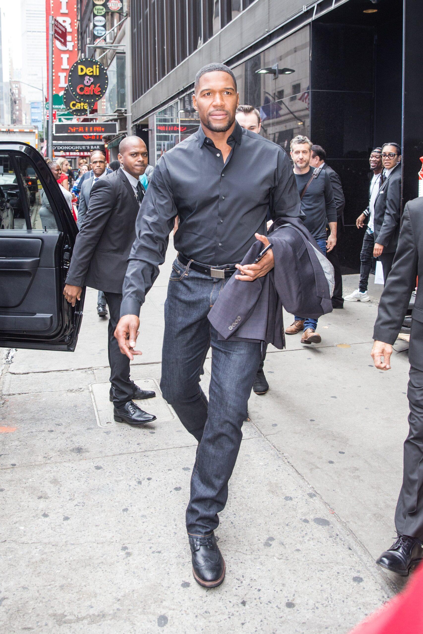 Michael Strahan is seen on the street in New York City