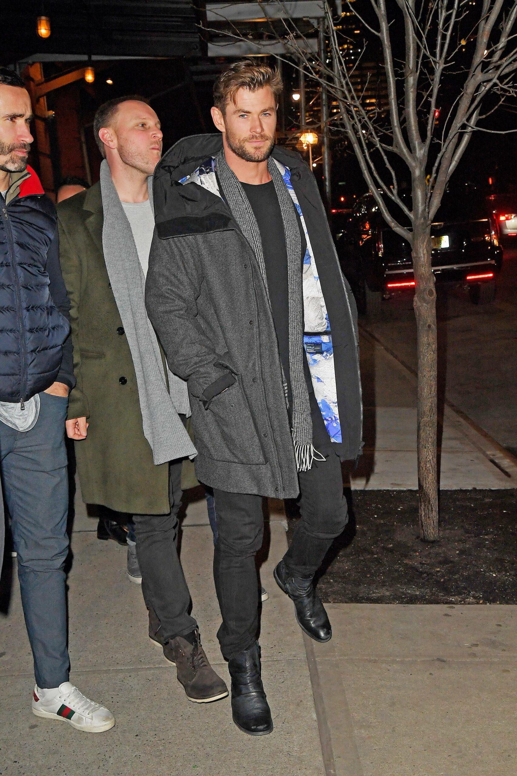 Chris Hemsworth heads out in Tribeca