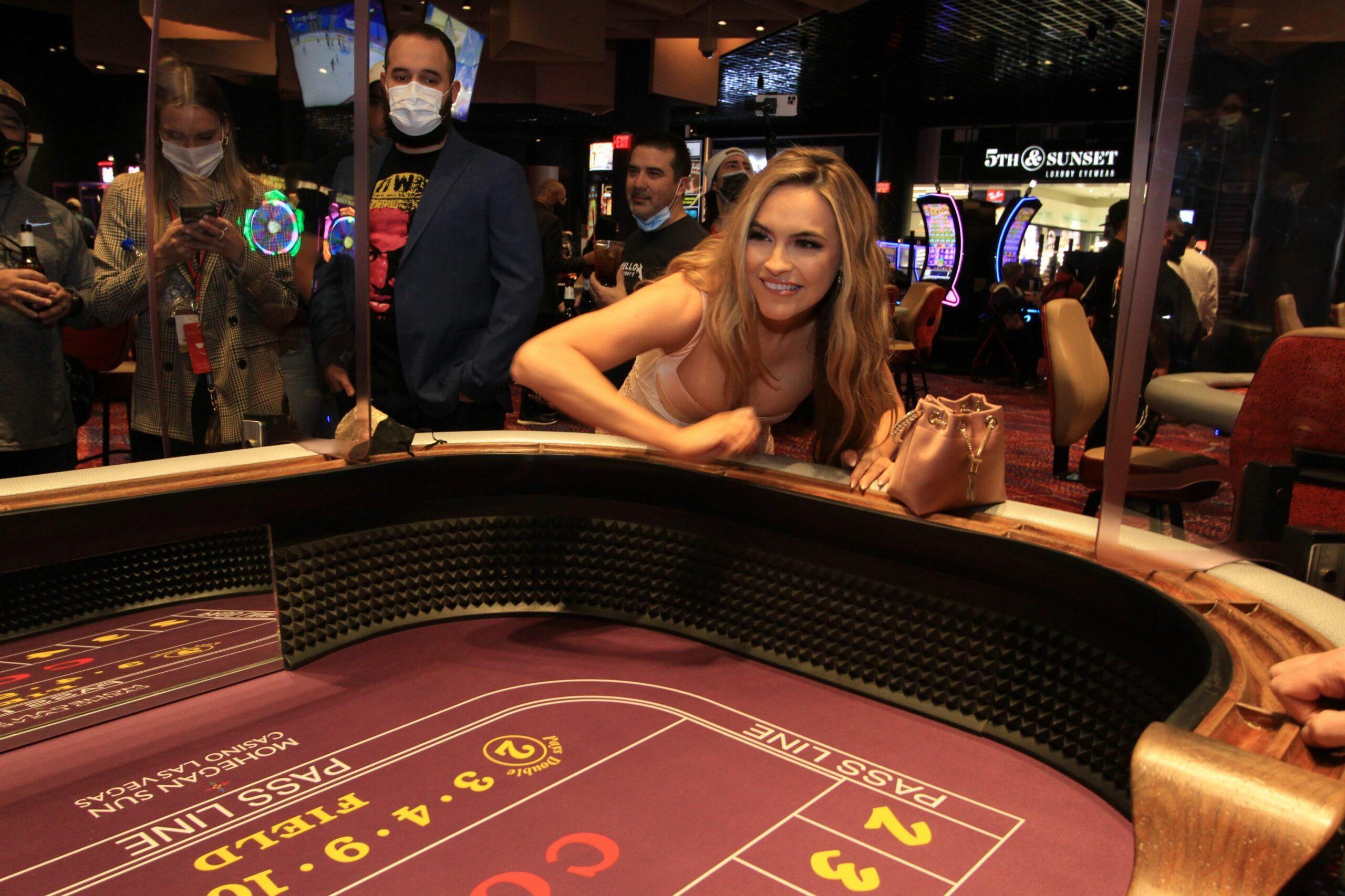 Mario Lopez and Chrishell Stause hit the tables at the opening of 200 million Virgin Hotels Las Vegas on March 25 2009 in Las Vegas Nevada the former iconic Hard Rock Hotel