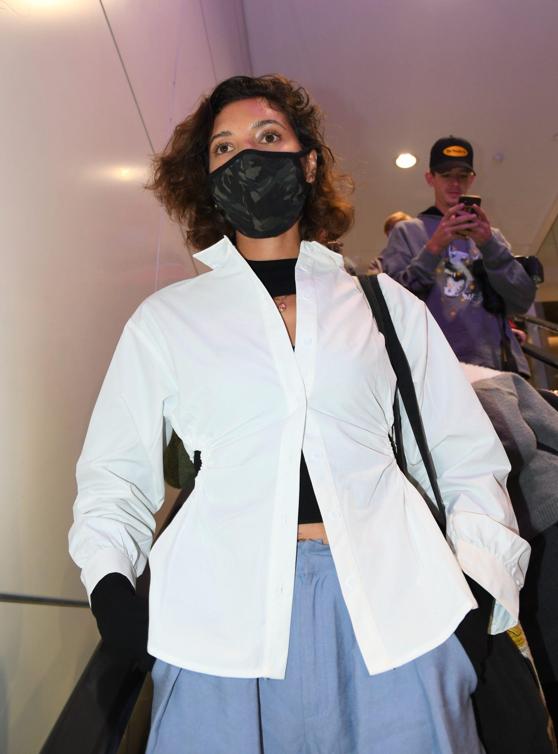 Vanessa Valladares arrives at Sydney domestic airport