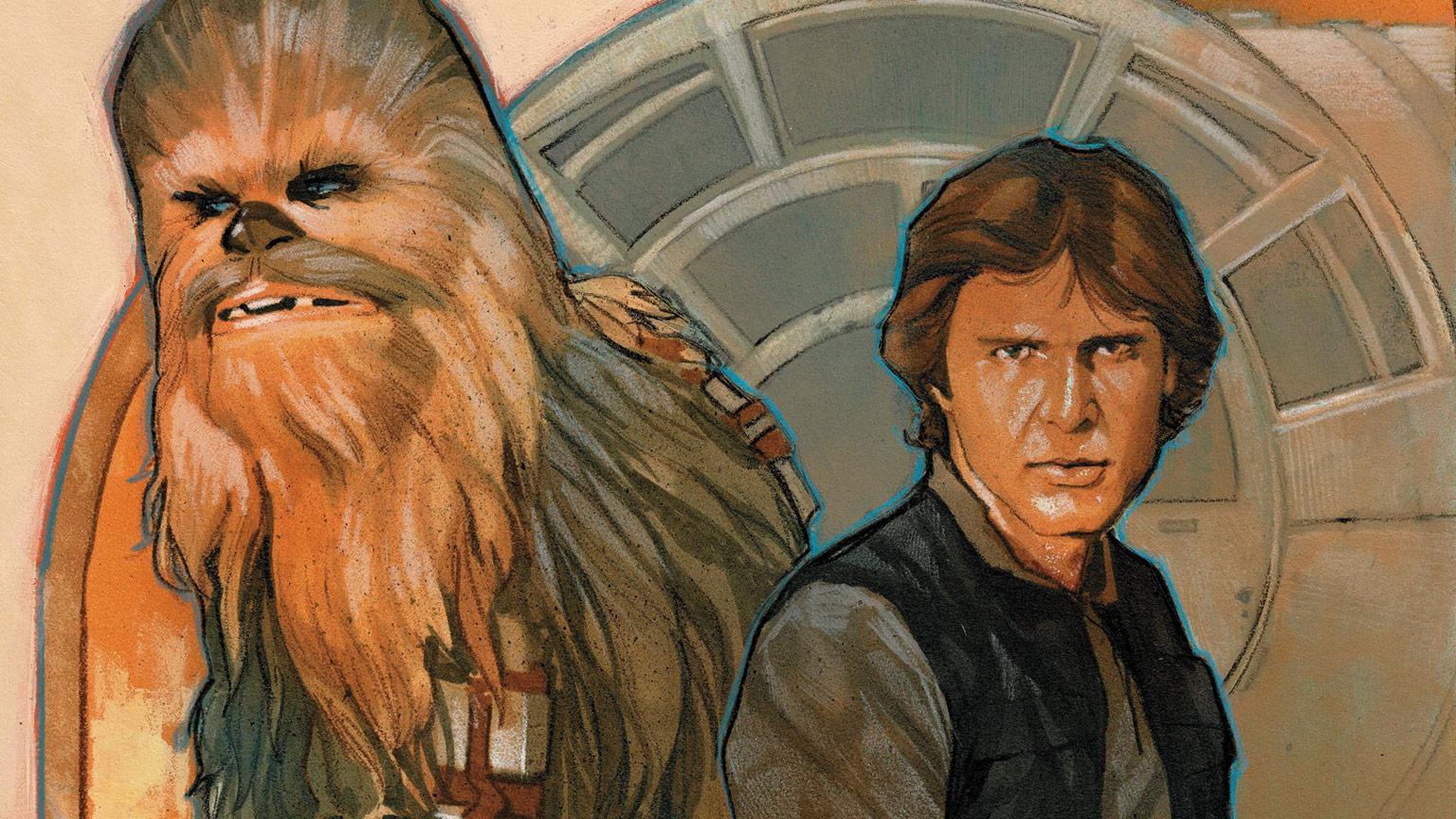 Han Solo and Chewie comic book cover