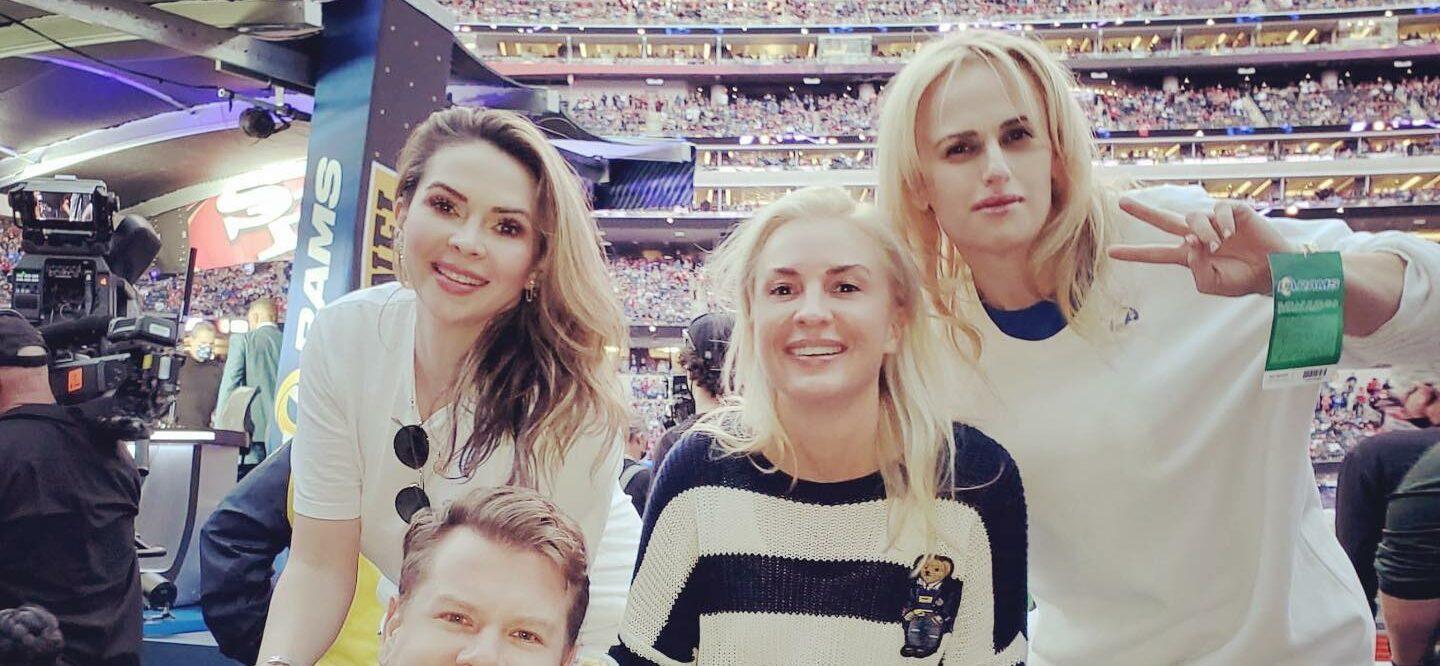 Rebel Wilson and James Corden at the LA Rams game