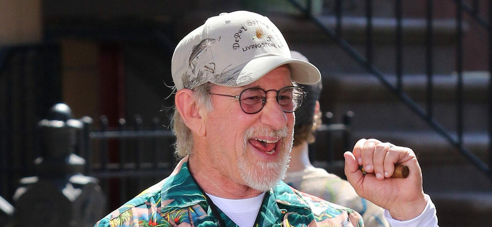 Steven Spielberg is all smiles and hard at work on the upcoming movie remake of the classic musical "West Side Story" filming in Manhattan's Harlem neighborhood. Spielberg is pictured directing the gang "The Jets" with actor Mike Faist who will play 'Riff' who is the leader of the Jets. The gang was seen doing a dance routine while filming a scene. 13 Jul 2019 Pictured: Steven Spielberg. Photo credit: LRNYC / MEGA TheMegaAgency.com +1 888 505 6342 (Mega Agency TagID: MEGA465490_001.jpg) [Photo via Mega Agency]