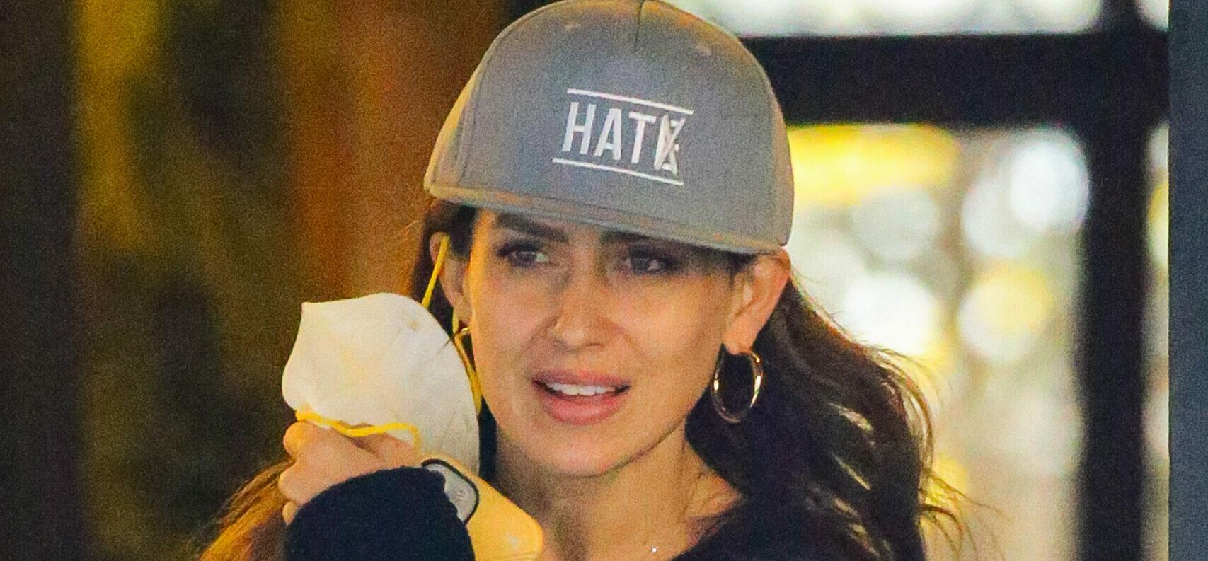 Hilaria Baldwin was spotted wearing a hat leaving apartment Building in NYC