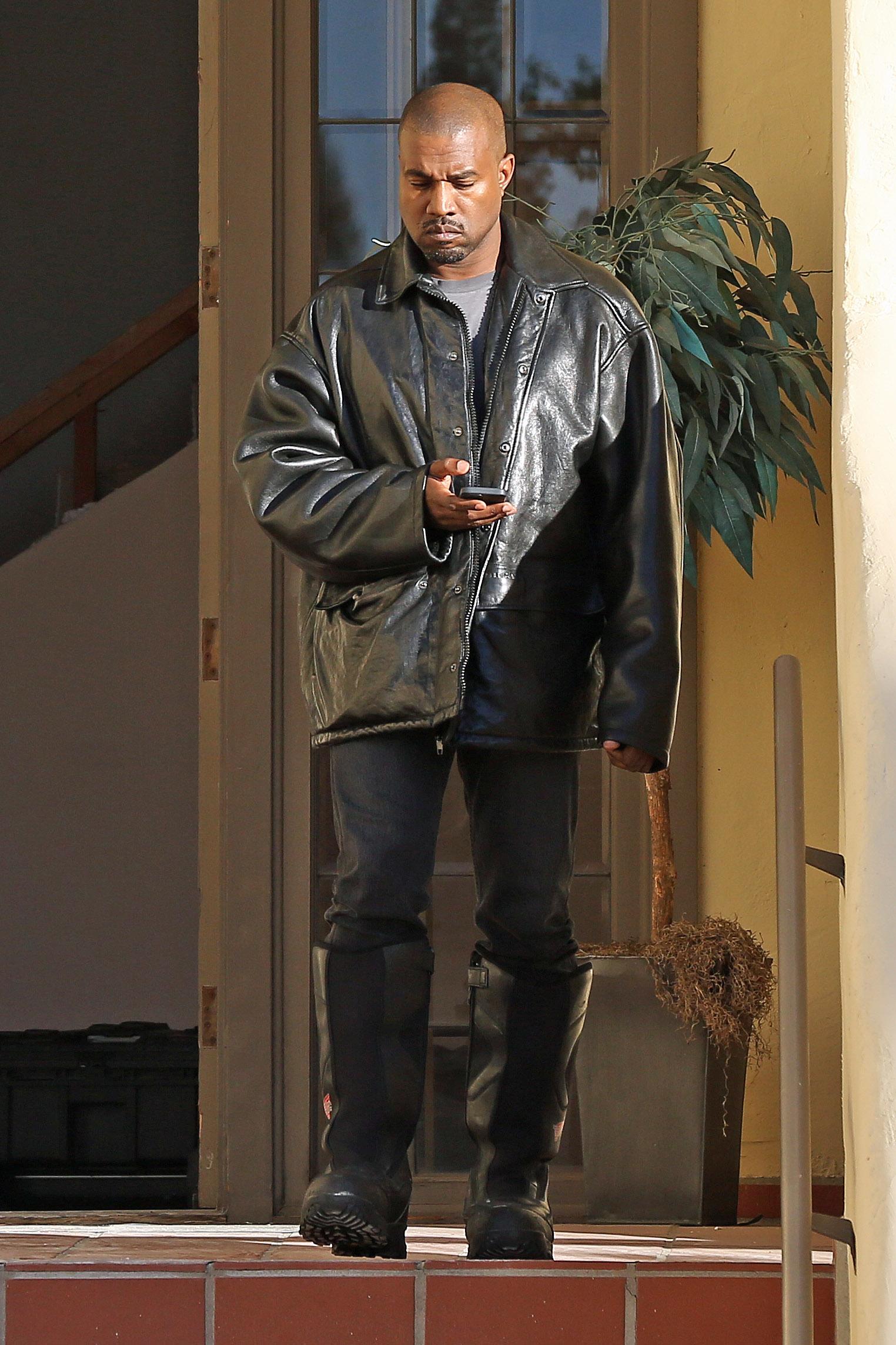 Kanye West heads to a office in Calabasas