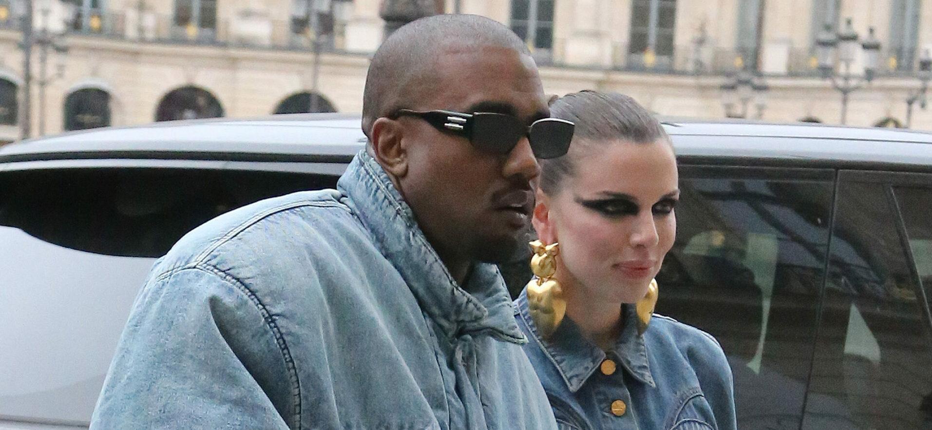 Kanye West and Julia Fox seen as they come back from the Kenzo show