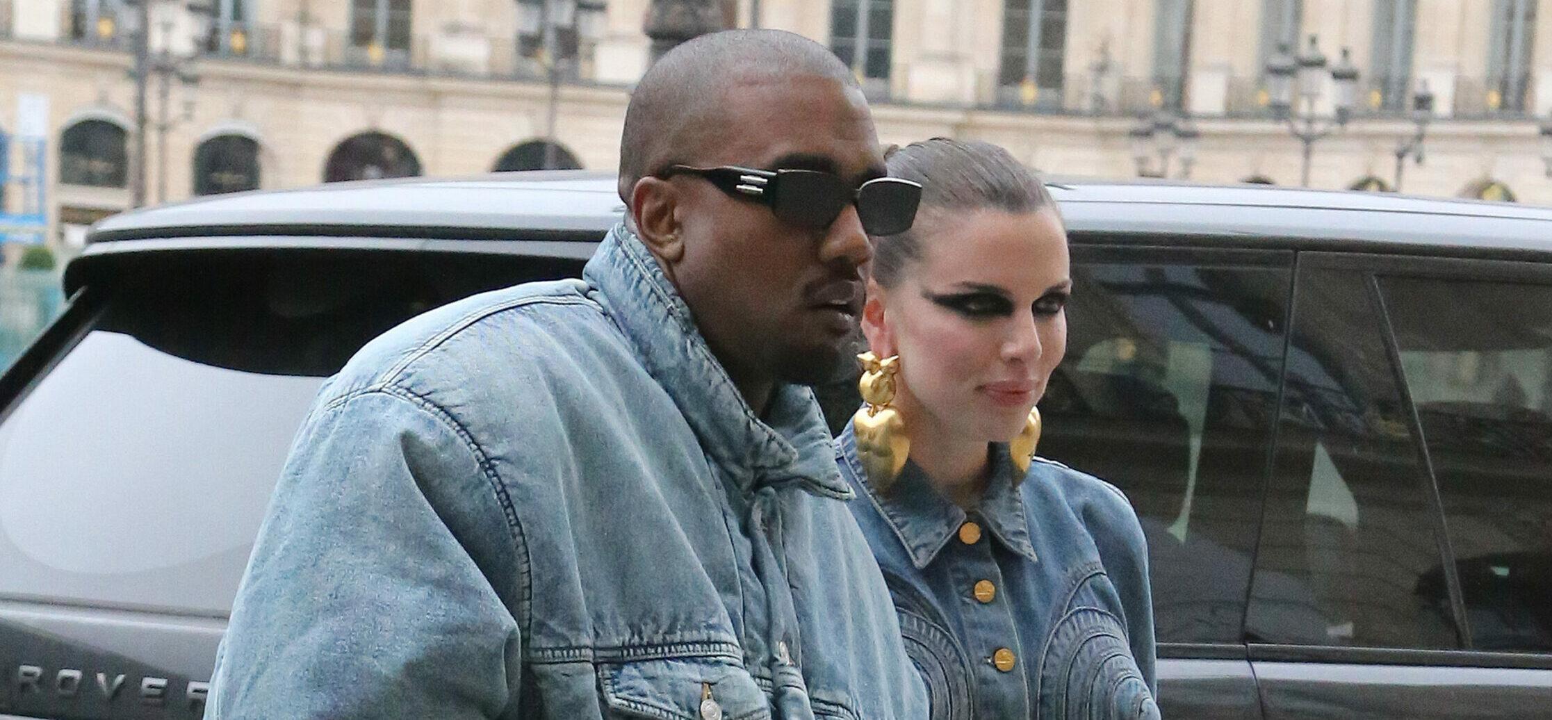 Kanye West and Julia Fox seen as they come back from the Kenzo show during the Fashion Week in Paris on january 23rd 2022. 23 Jan 2022 Pictured: Kanye West and Julia Fox. Photo credit: KCS Presse / MEGA TheMegaAgency.com +1 888 505 6342 (Mega Agency TagID: MEGA822016_001.jpg) [Photo via Mega Agency]