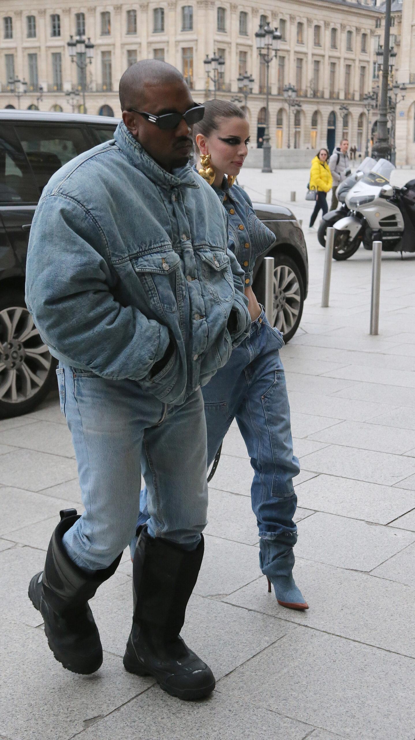 Kanye West and Julia Fox seen as they come back from the Kenzo show during the Fashion Week in Paris on january 23rd 2022. 23 Jan 2022 Pictured: Kanye West and Julia Fox. Photo credit: KCS Presse / MEGA TheMegaAgency.com +1 888 505 6342 (Mega Agency TagID: MEGA822016_013.jpg) [Photo via Mega Agency]