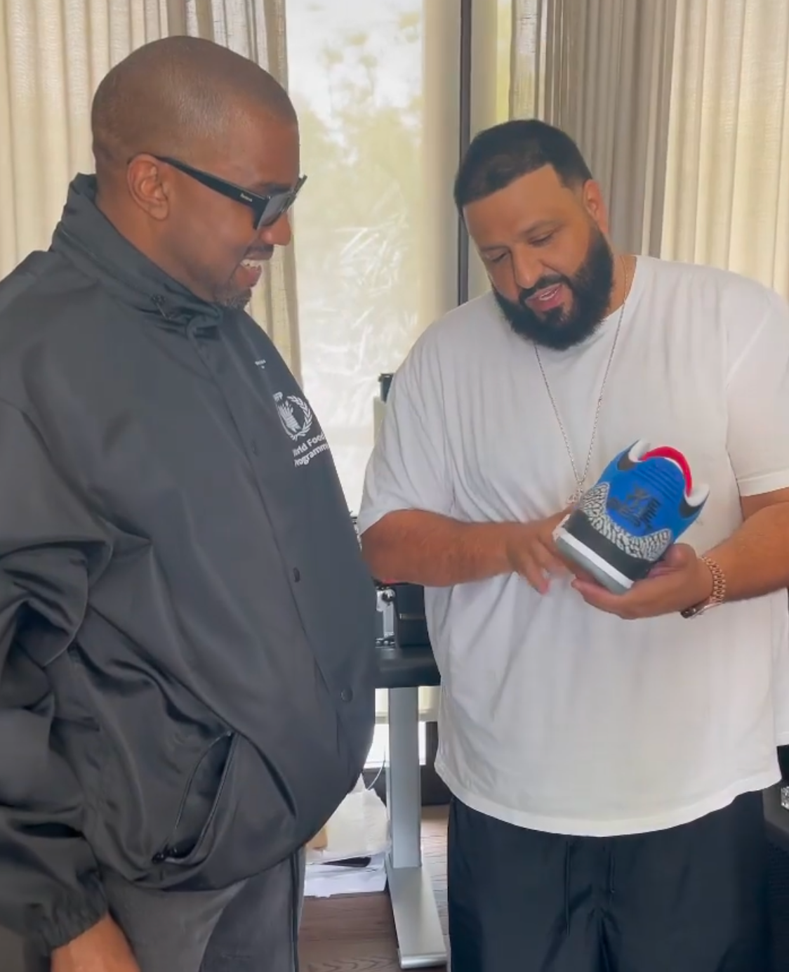 DJ Khaled Gifts Kanye West Priceless Pair Of Custom Nike Sneakers 