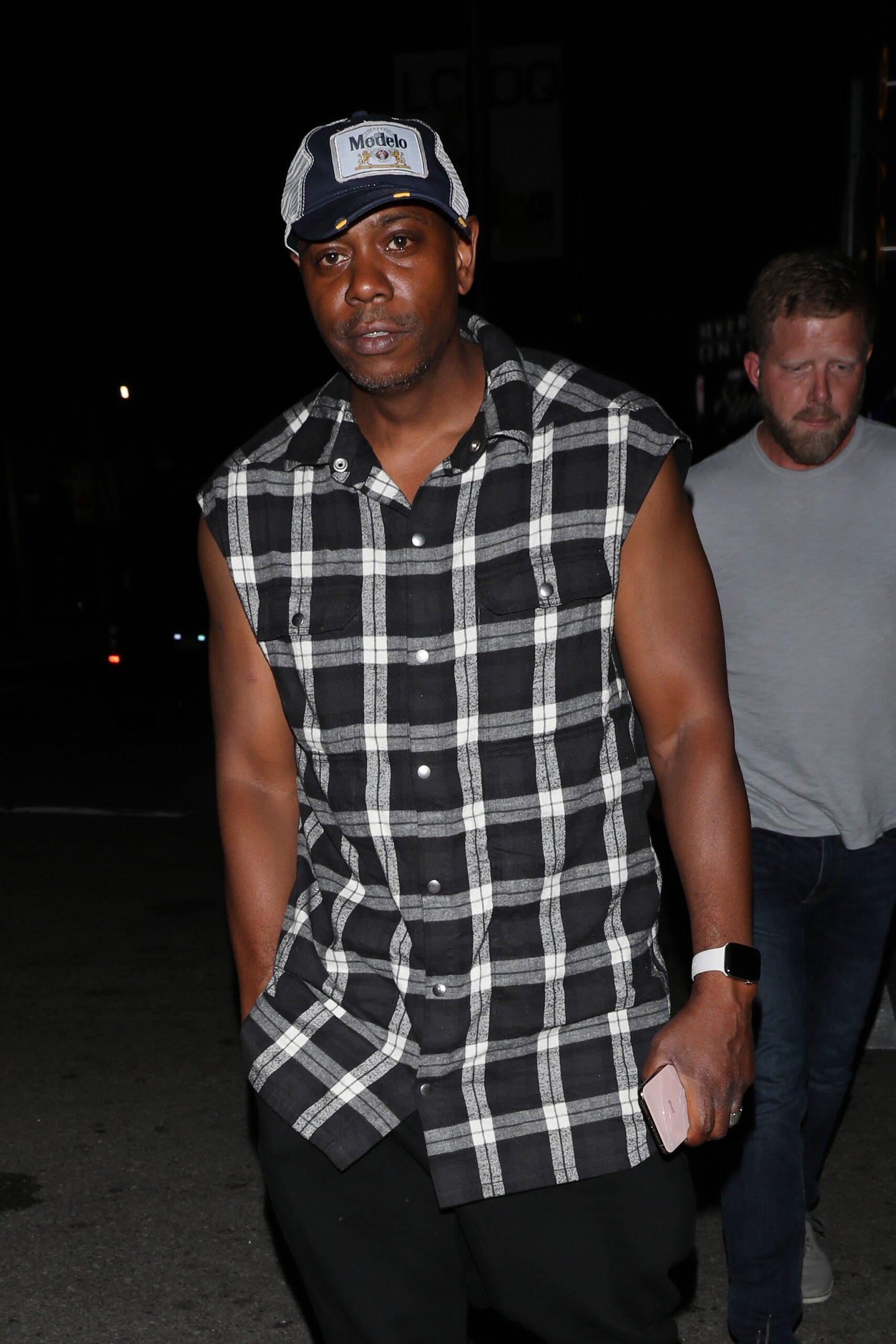 Comedian Dave Chappelle is seen going to the Nice Guy restaurant to celebrate Larsa Pippen apos s 45th birthday party