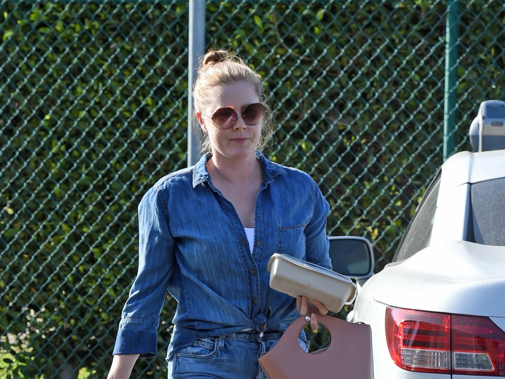 Amy Adams sports a double denim outfit