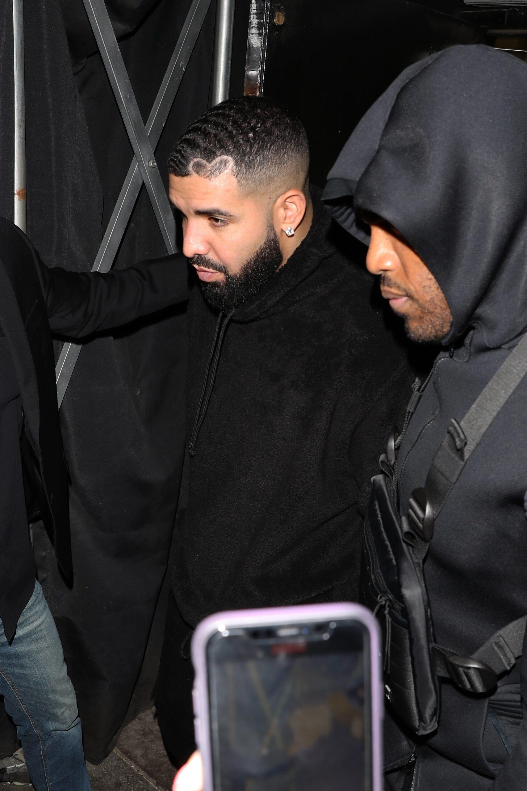 Drake is seen leaving the Nice Guy restaurant after celebrating Kendall Jenner apos s quot 818 Tequila quot launch party
