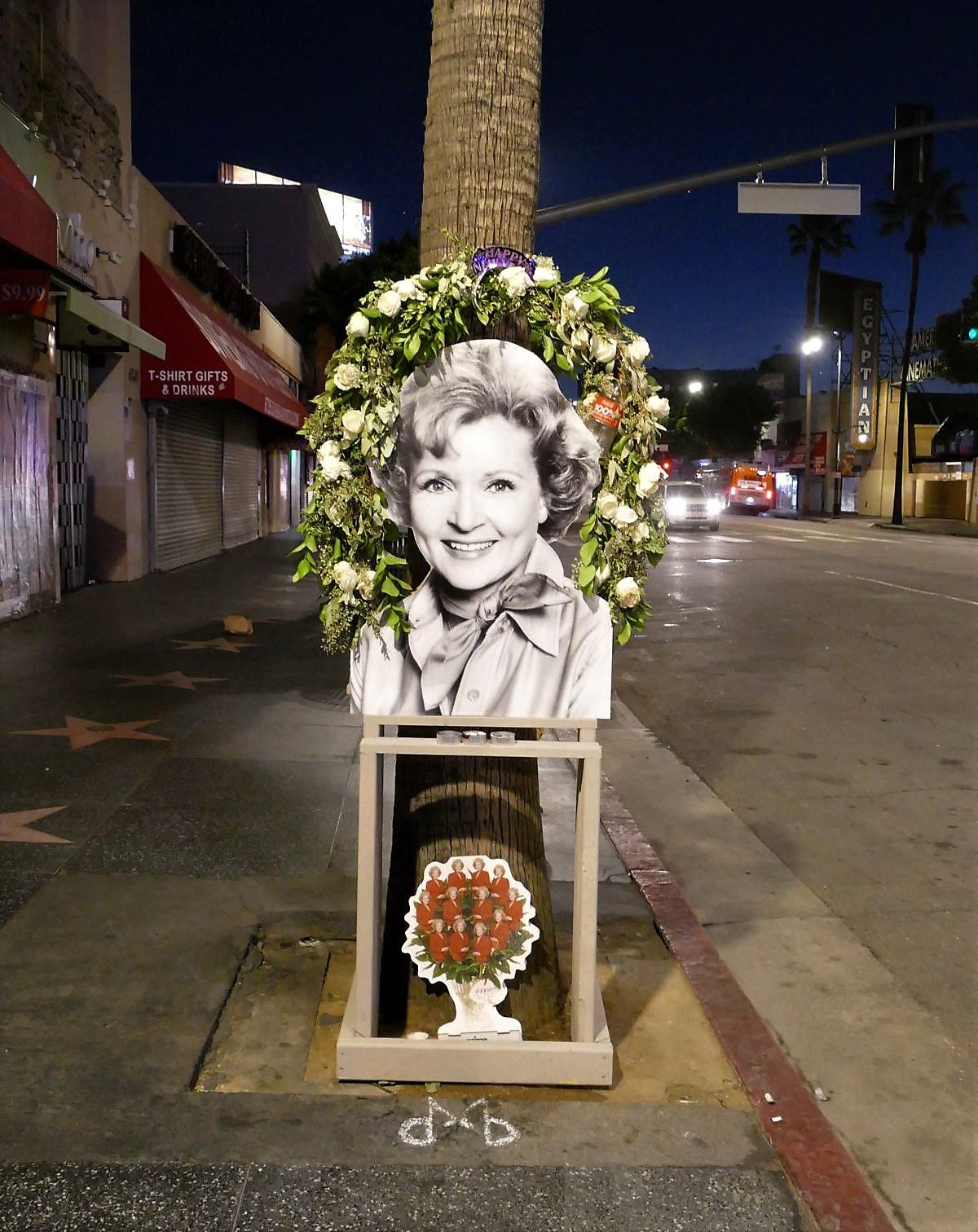 Shrine For Golden Girl Betty White On The Hollwood Walk Of Fame
