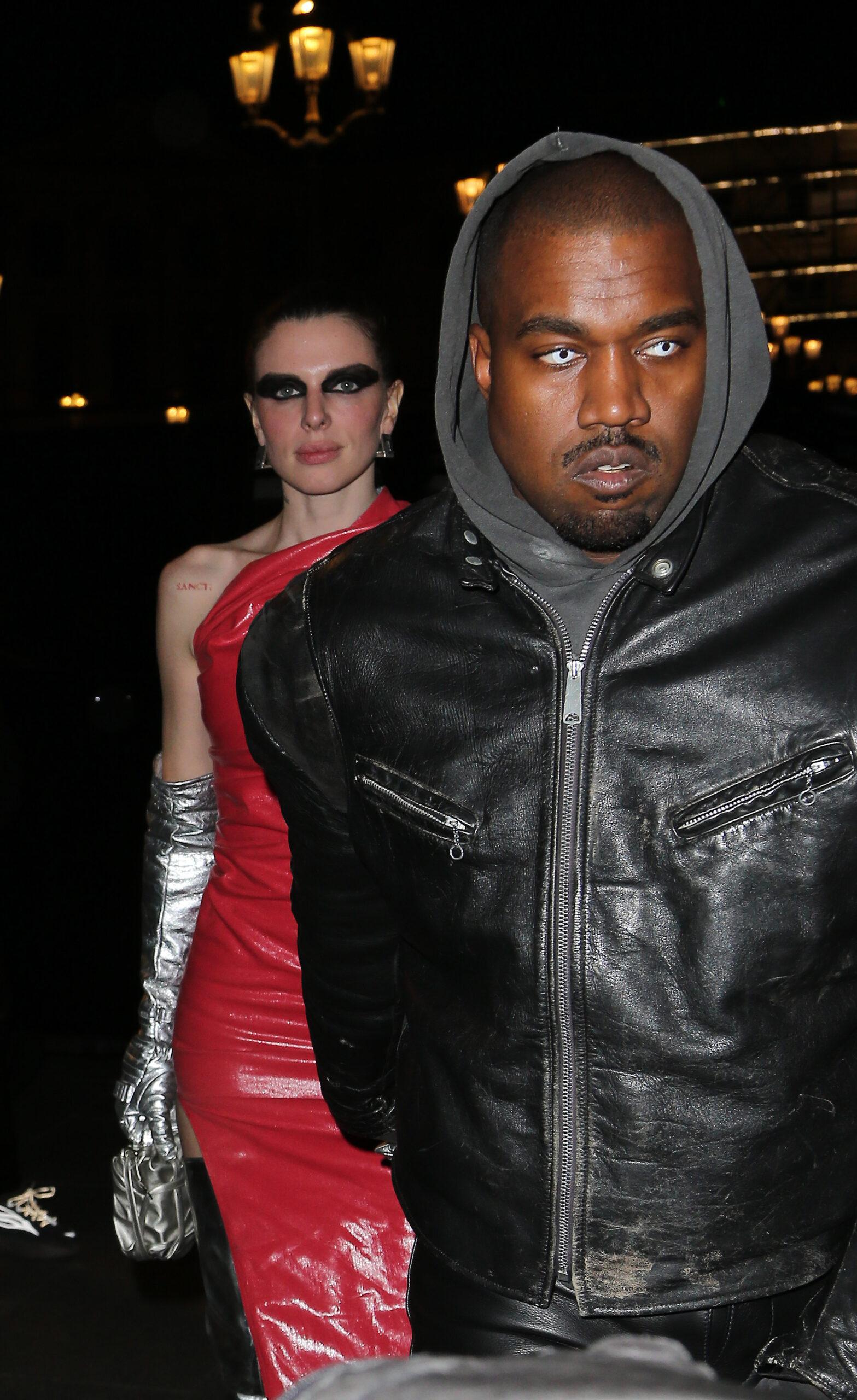 Kanye West and Julia Fox seen leaving the Rick Owens party in Paris
