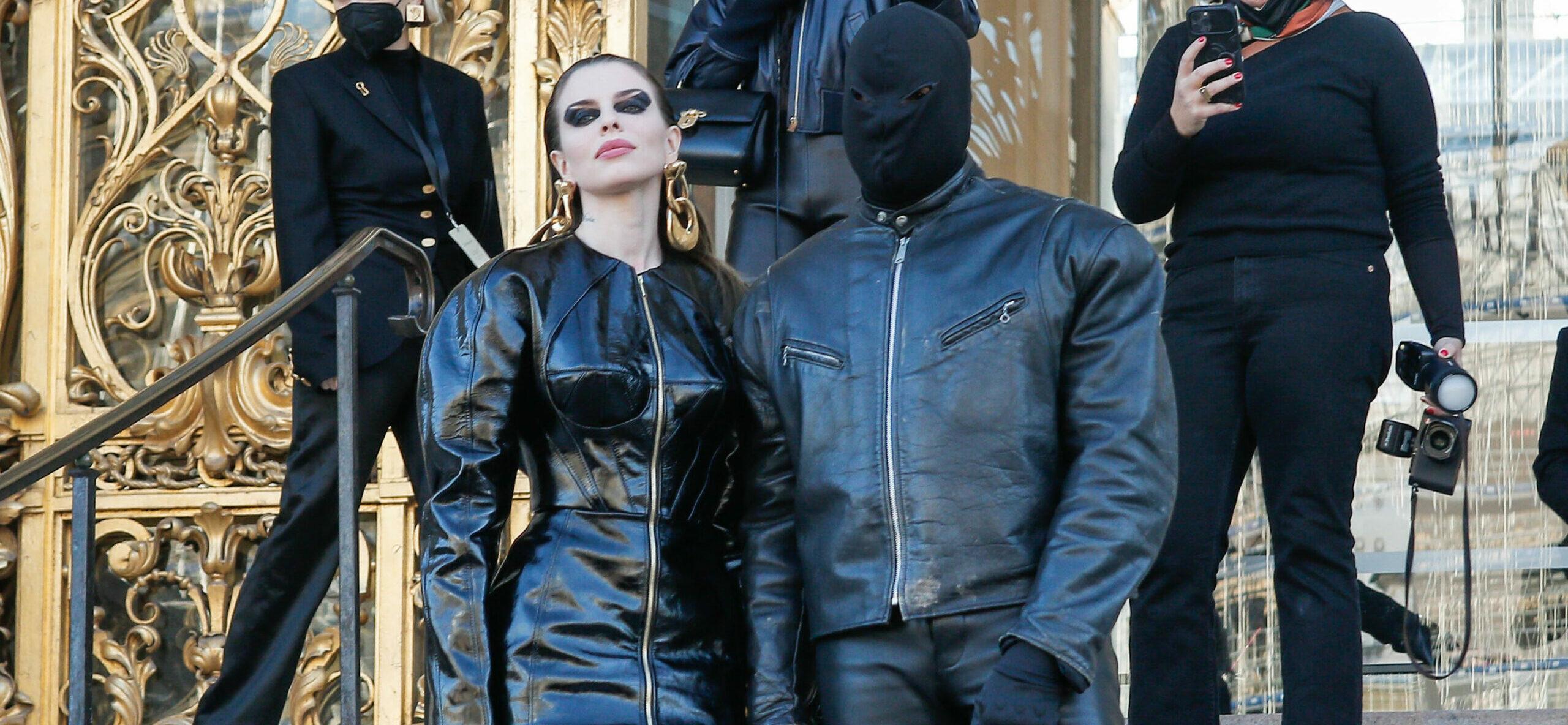 Kanye West Julia Fox arriving at Schiaparelli show during Paris Fashion Week 2022